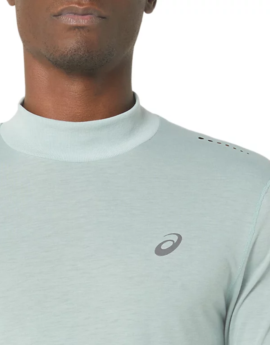 Men's Metarun Mock Neck Long Sleeve Top :Ocean Haze