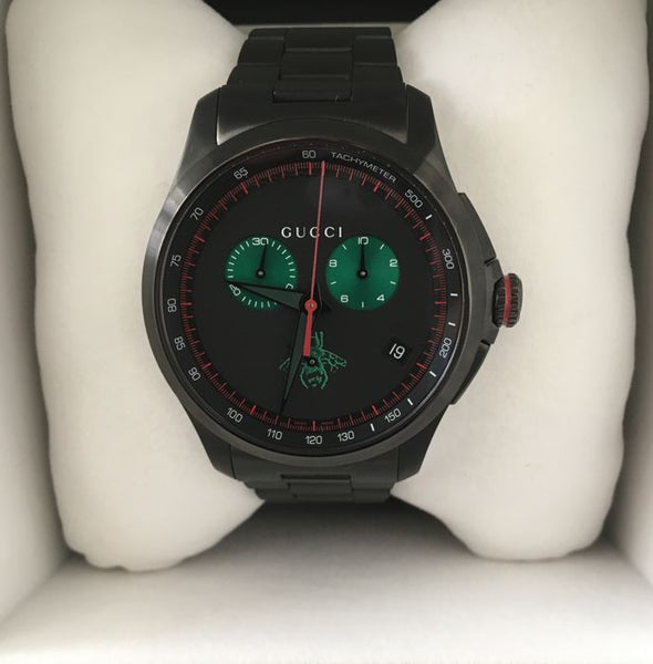 Gucci G Timeless Quartz Black Dial Black Steel Strap Watch for Men - YA126270