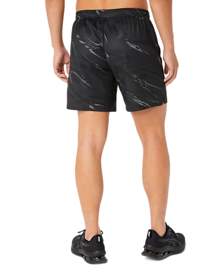 Suminagashi Motif Print 7 inch Shorts :Graphite Grey