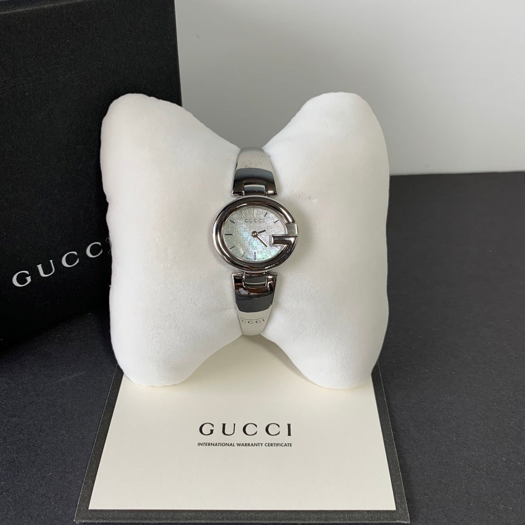 Gucci Guccissima Quartz Silver Dial Silver Steel Strap Watch For Women - YA134511