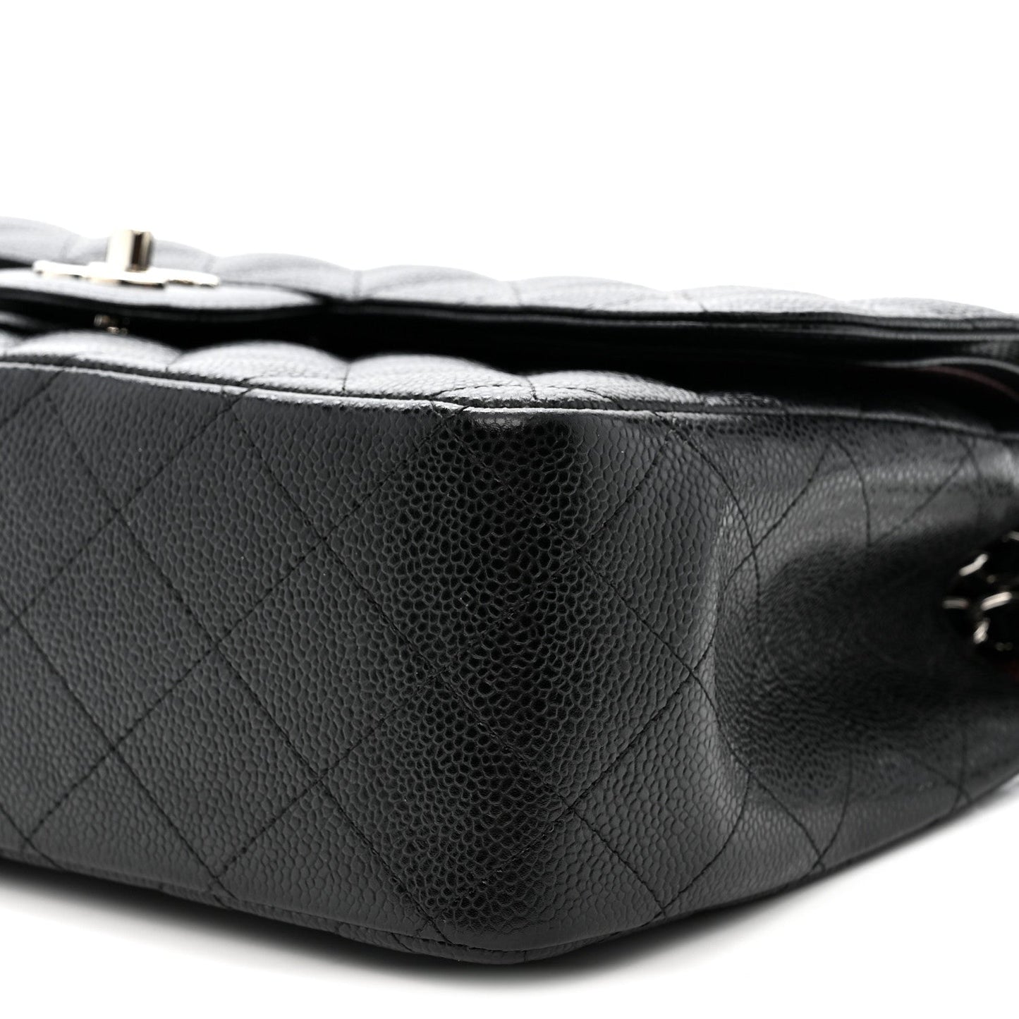 Caviar Quilted Jumbo Double Flap Black