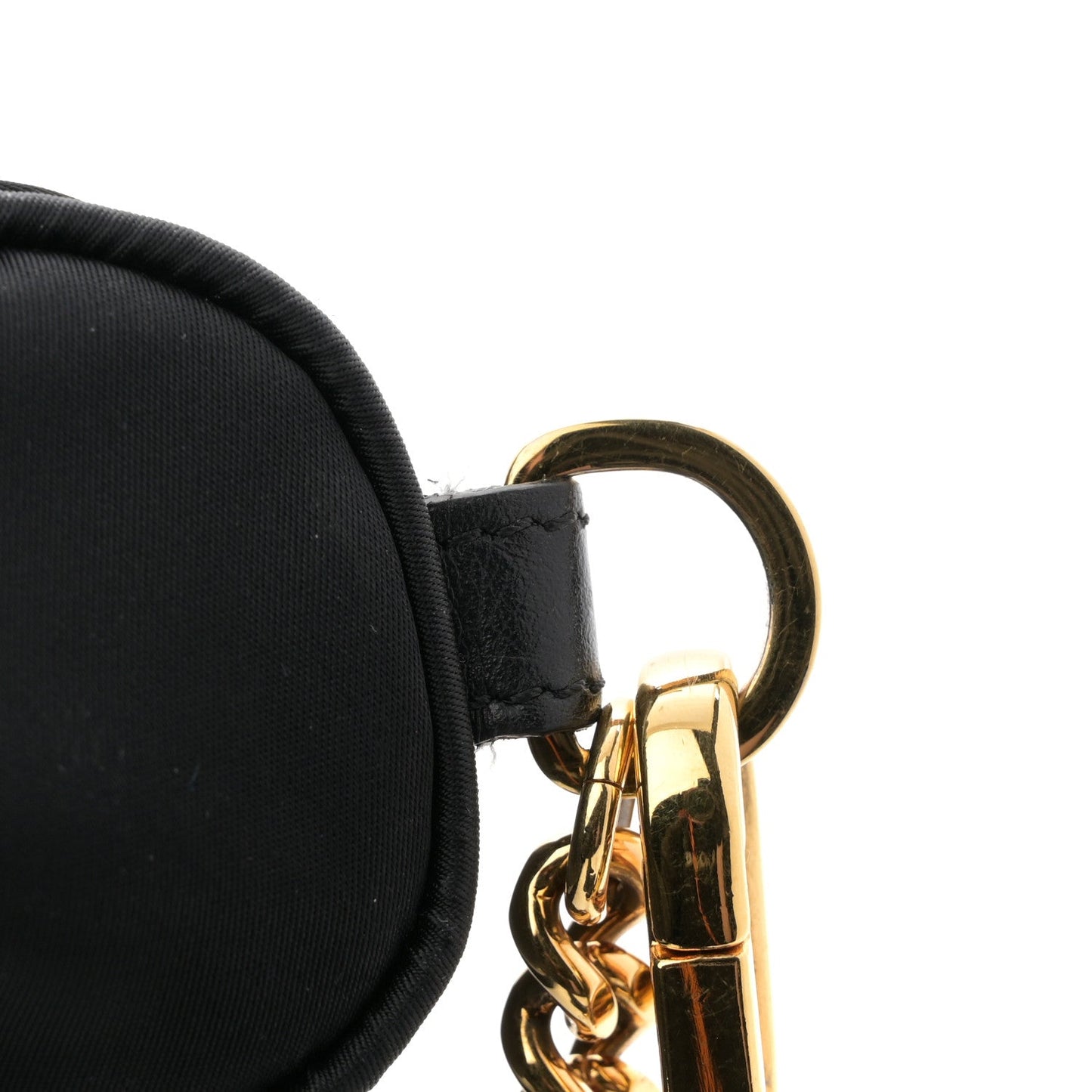 Nylon Tribute Chain Crossbody Shoulder Bag Black