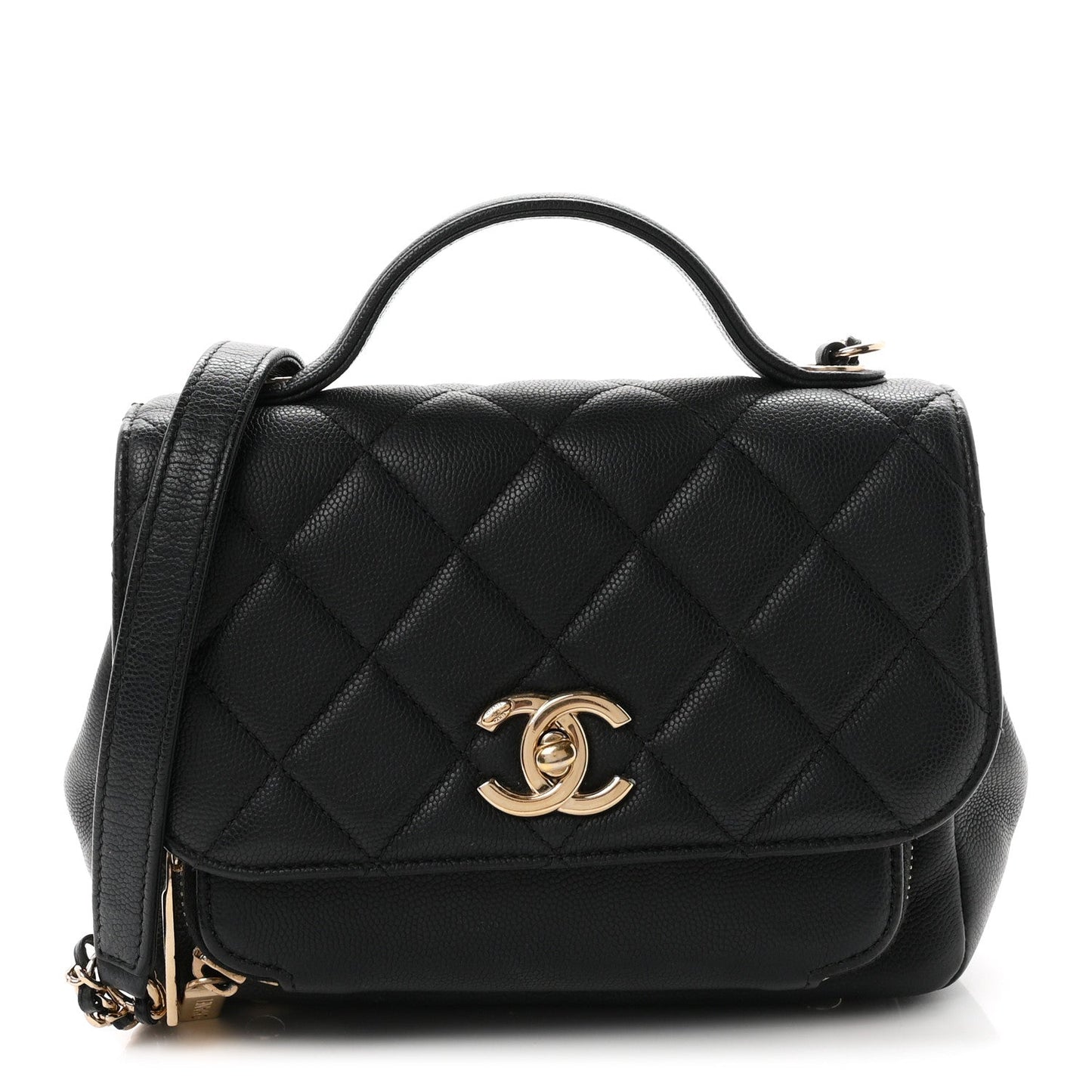 Caviar Quilted Small Business Affinity Flap Black