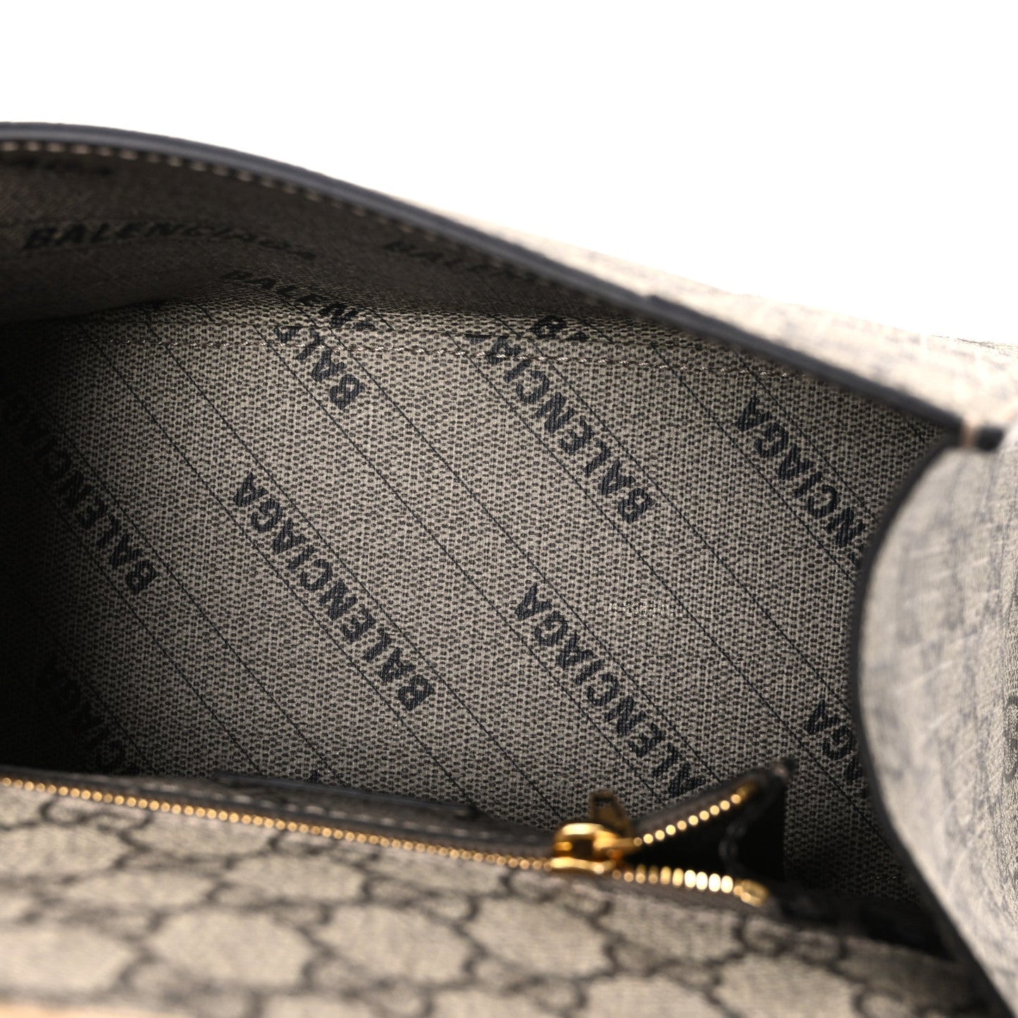 X GUCCI GG Supreme Monogram Small Hourglass Top Handle Bag Beige Ebony
