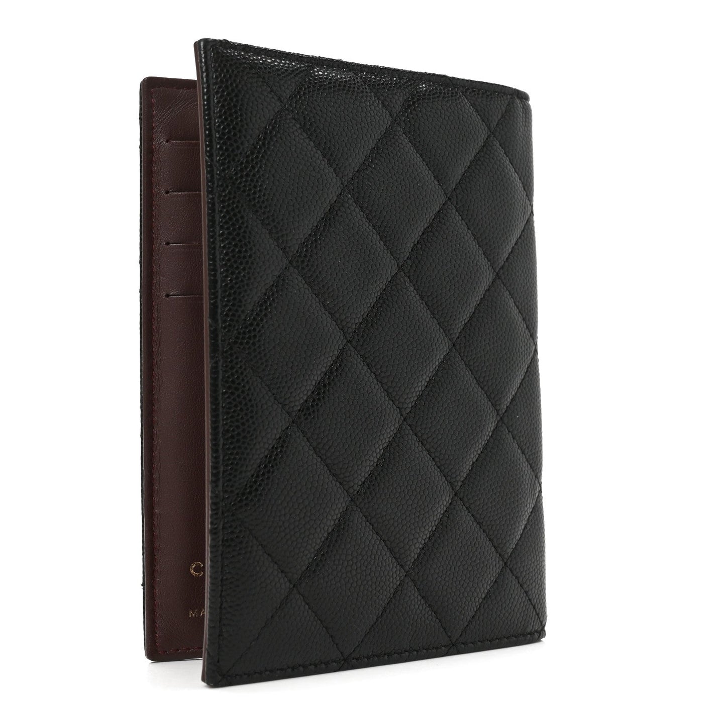 Caviar Quilted Passport Holder Black
