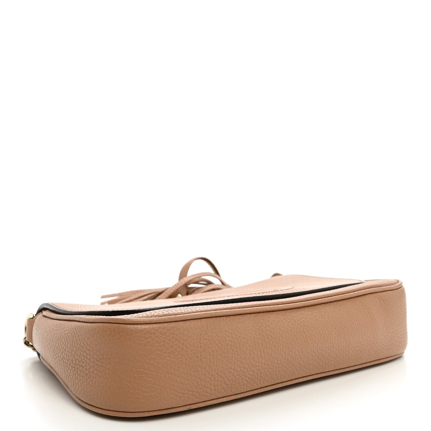 Pebbled Calfskin Medium Soho Flap Crossbody Camelia