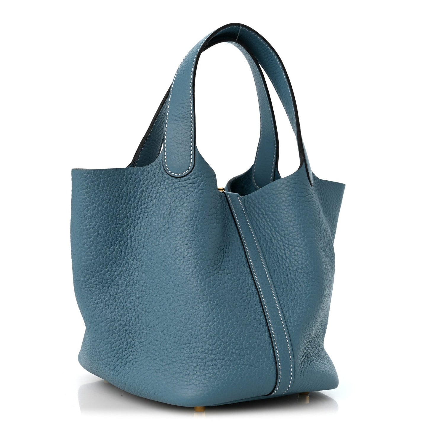 Taurillon Clemence Picotin Lock 18 PM New Blue Jean