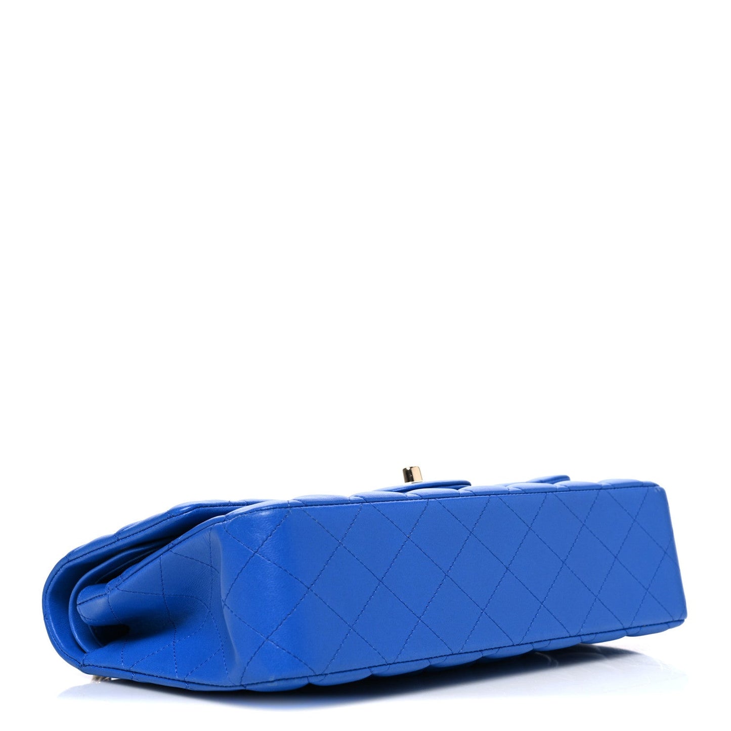 Lambskin Quilted Medium Double Flap Blue