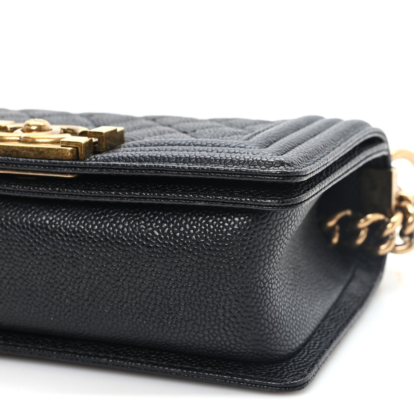Caviar Quilted Small Boy Flap Black