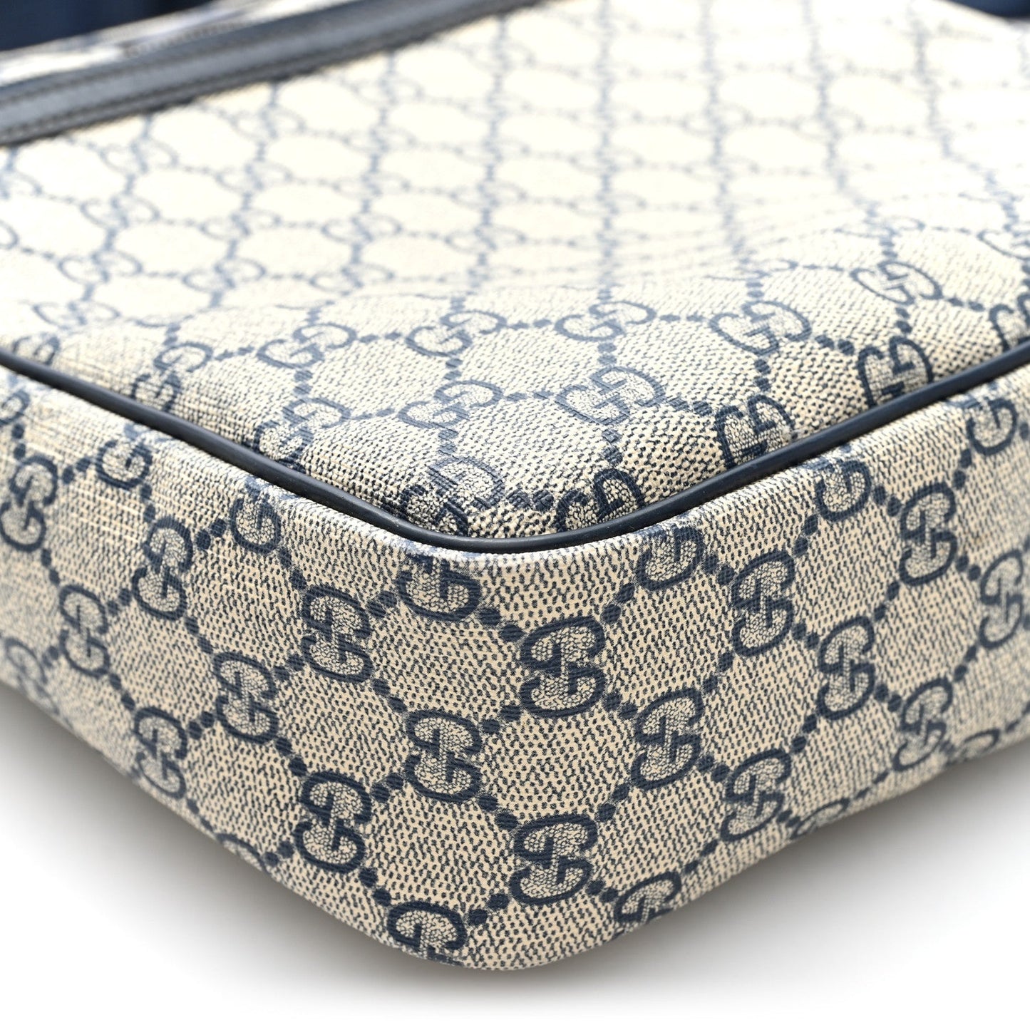 GG Plus Monogram Selleria Calfskin Medium Messenger Bag Beige Blue