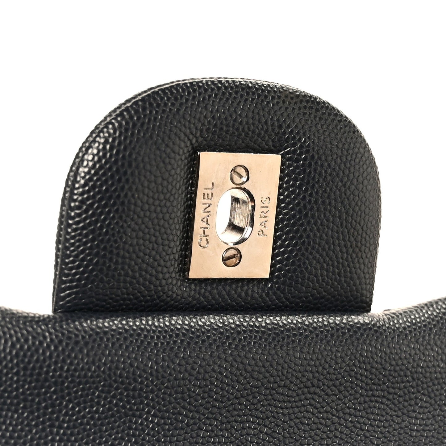 Caviar Quilted Jumbo Double Flap Navy Blue
