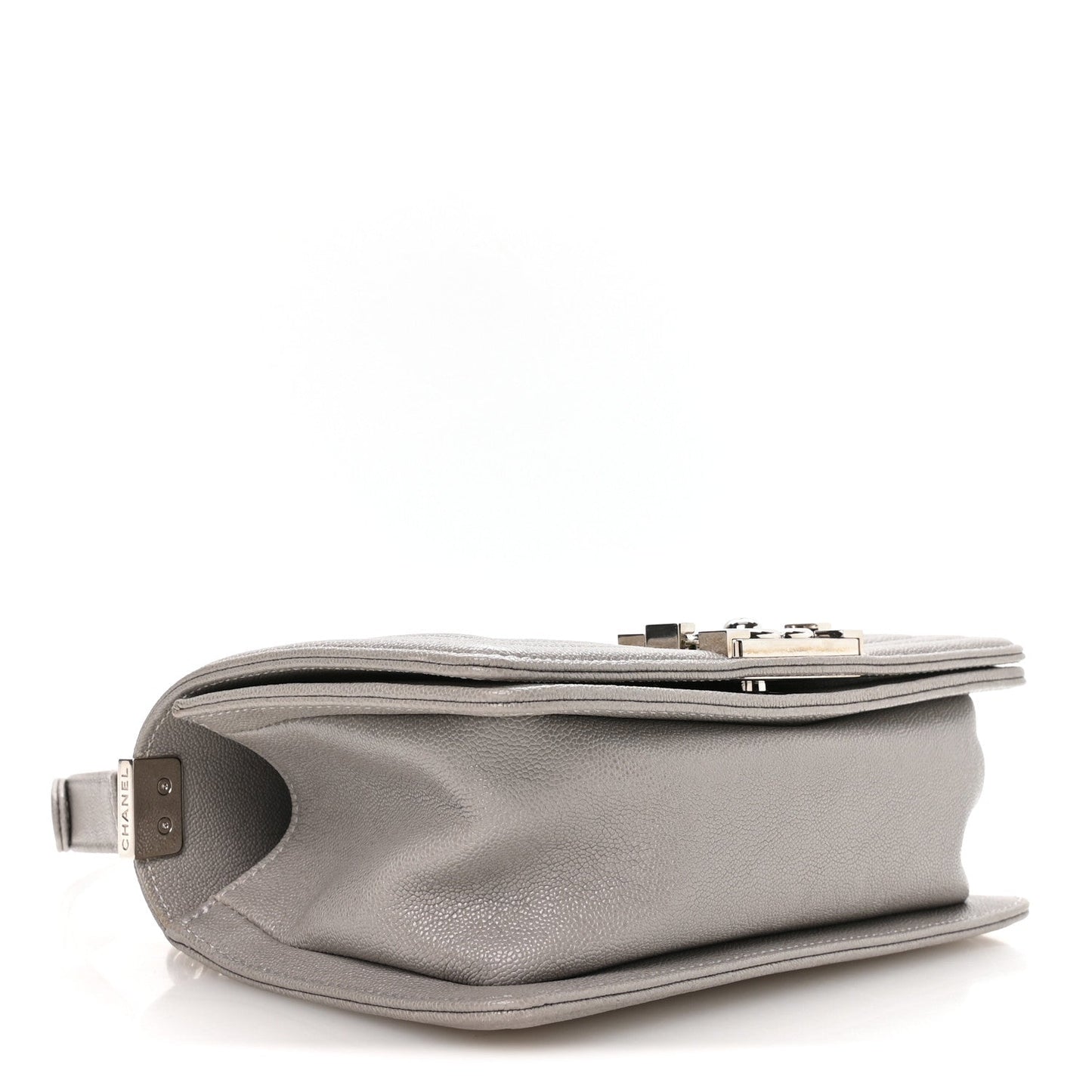 Caviar Quilted Small Boy Flap Grey
