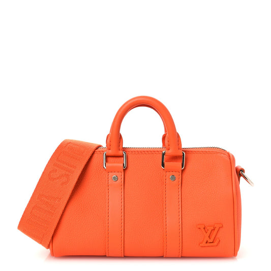 Grained Calfskin Aerogram Keepall XS Orange