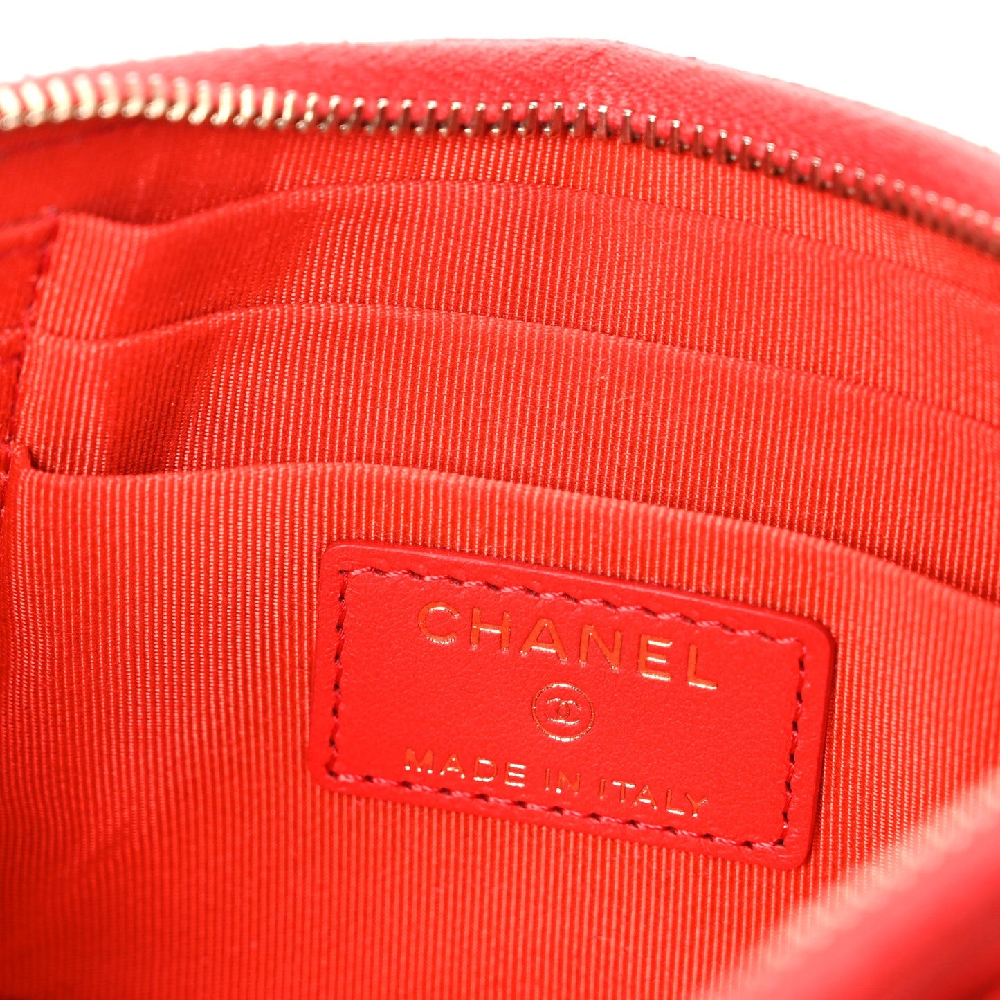 Caviar Quilted Classic Zip Pouch Red