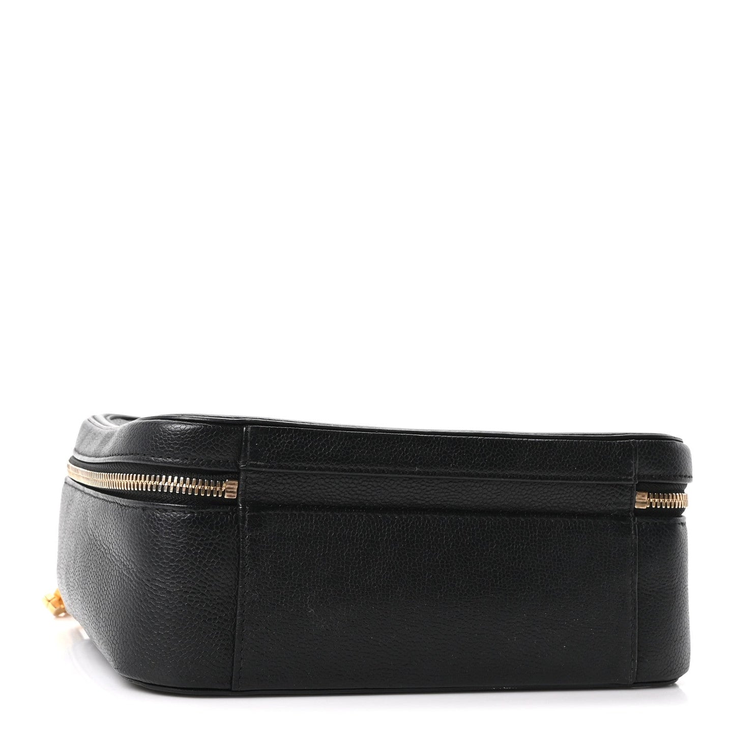Caviar Quilted Large CC Filigree Vanity Case Black