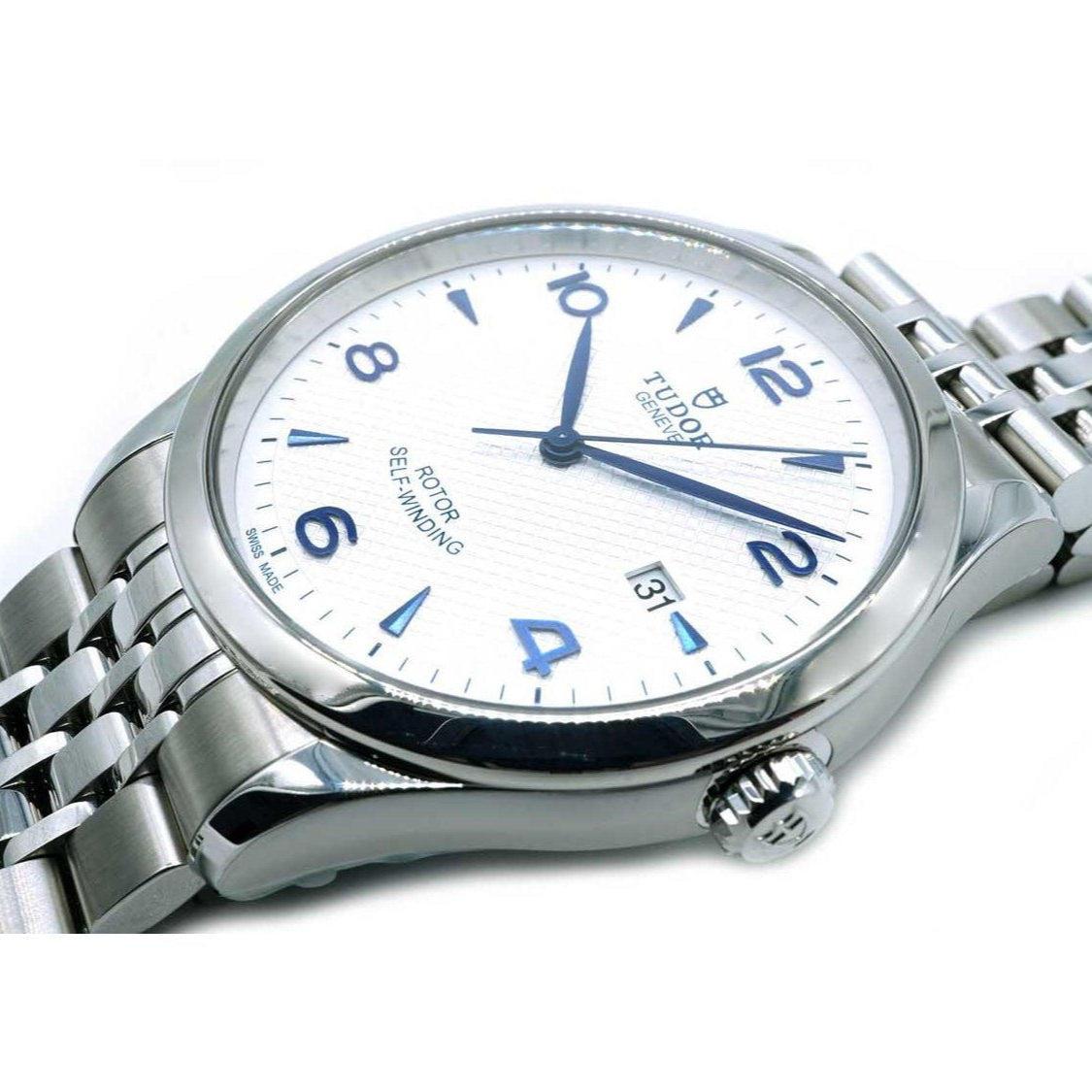 Tudor 1926 Automatic White Dial Silver Steel Strap Watch for Men - M91650-0005