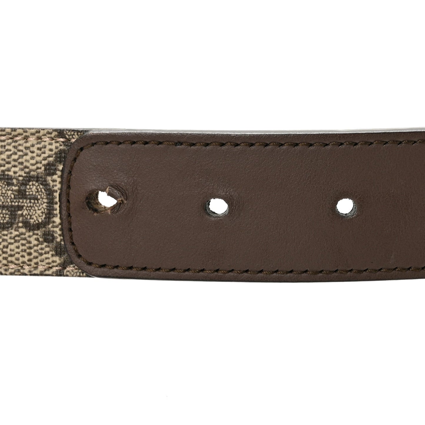 GG Supreme Monogram Matte Plutone Calfskin Double G 30mm Belt 80 32 Beige Ebony New Acero