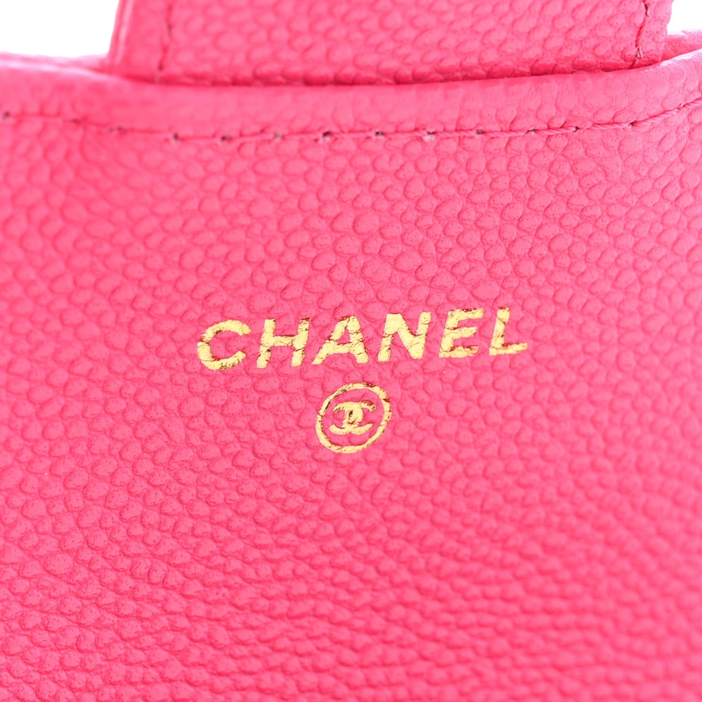 Caviar Quilted Flap Card Holder Wallet Pink