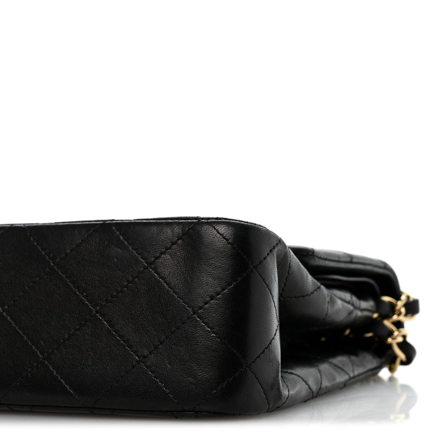 Lambskin Quilted Medium Double Flap Black