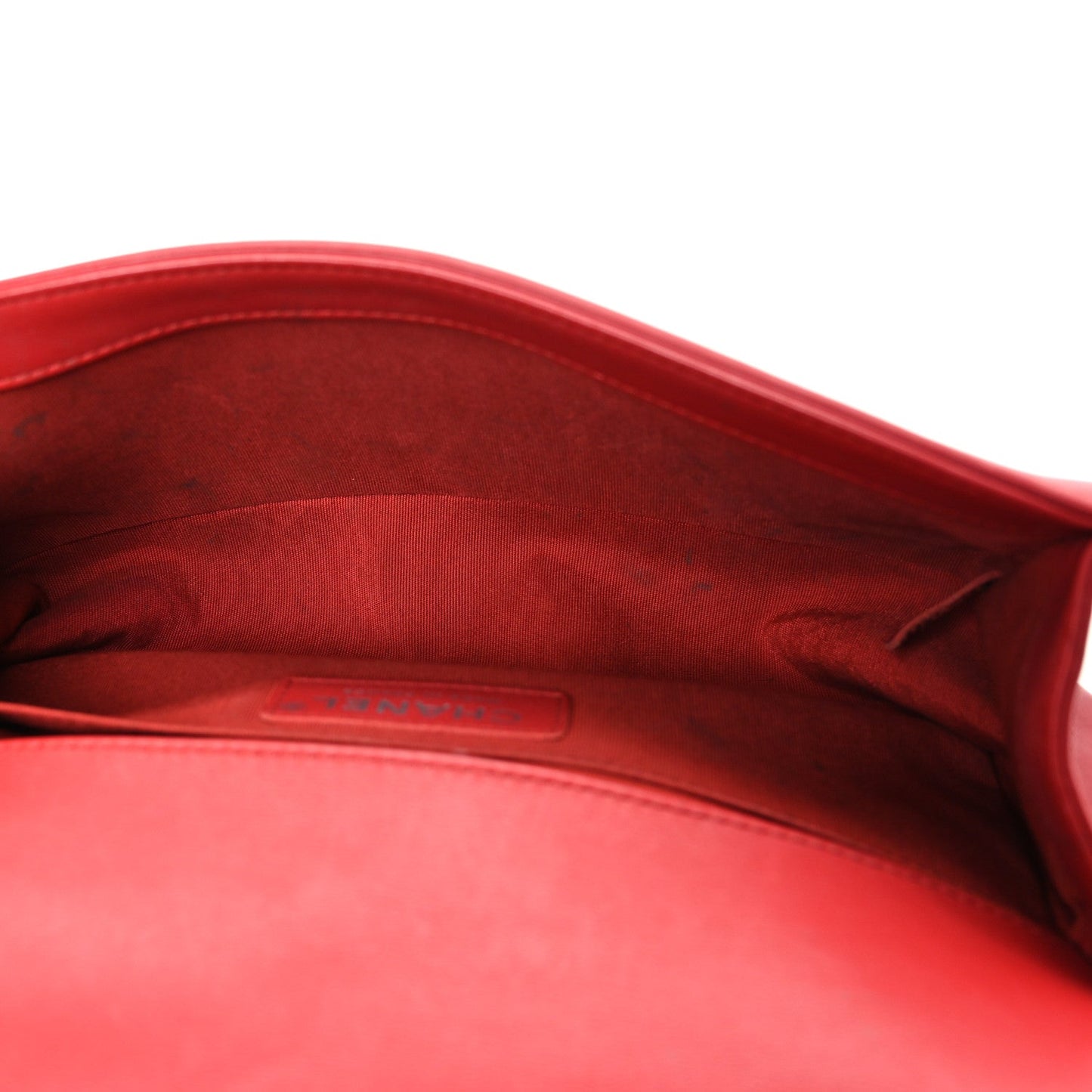 Lambskin Quilted Medium Boy Flap Red