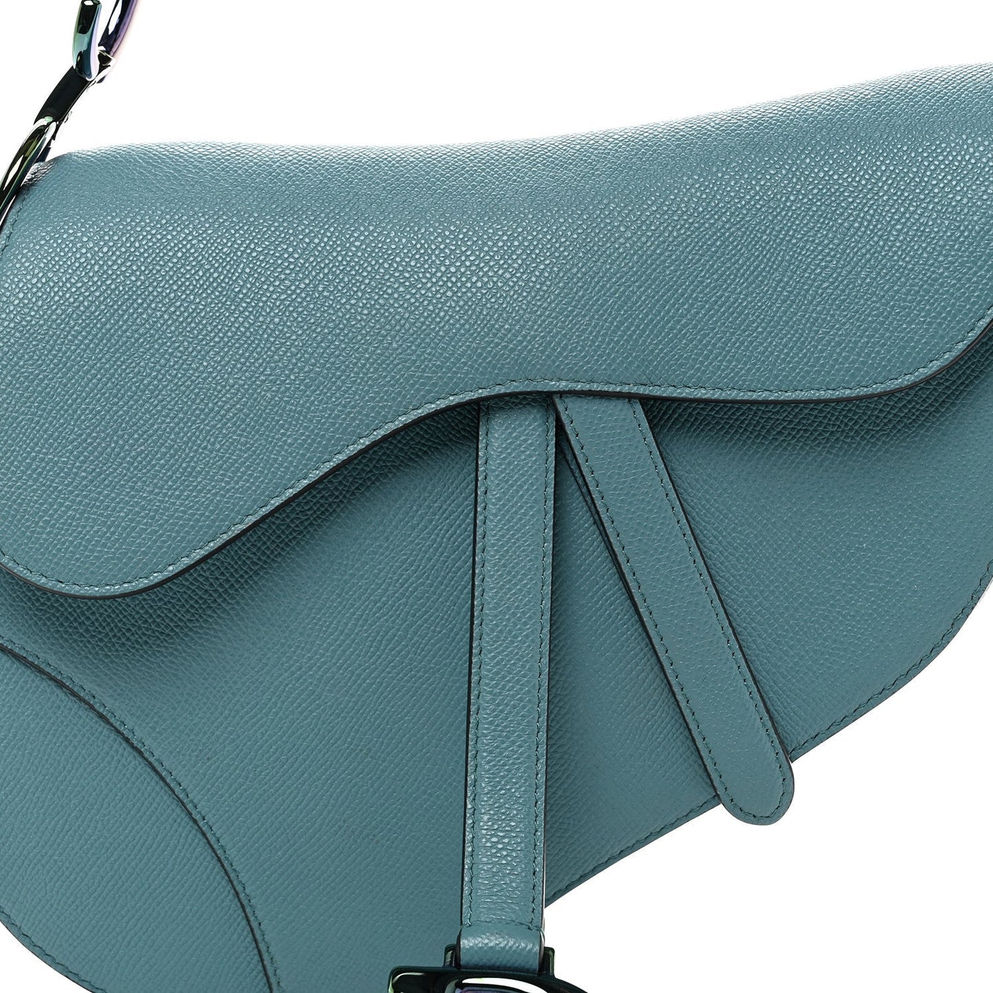 Grained Calfskin Saddle Bag Azure Blue