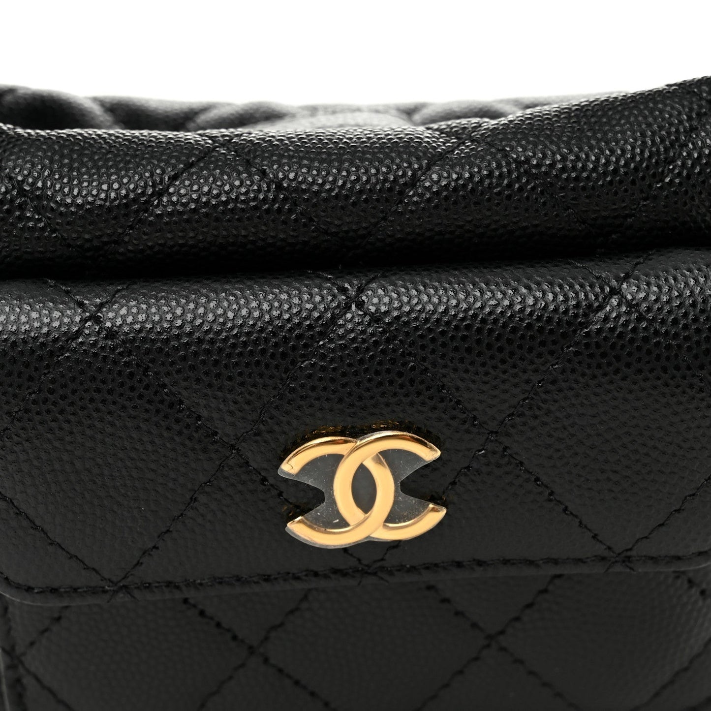 Caviar Quilted Polly Pocket Pouch Hobo Black