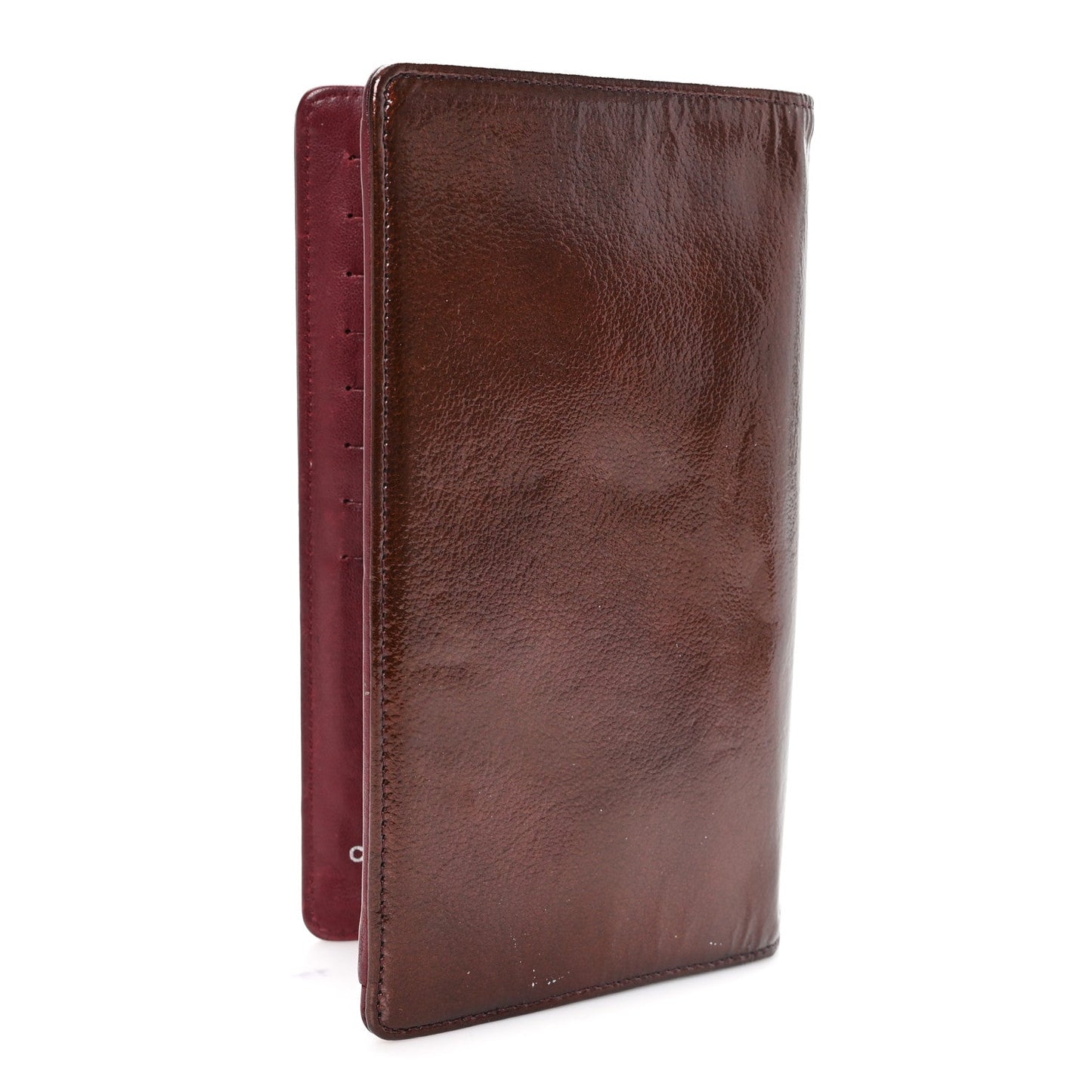 Grained Patent CC Yen Wallet Burgundy