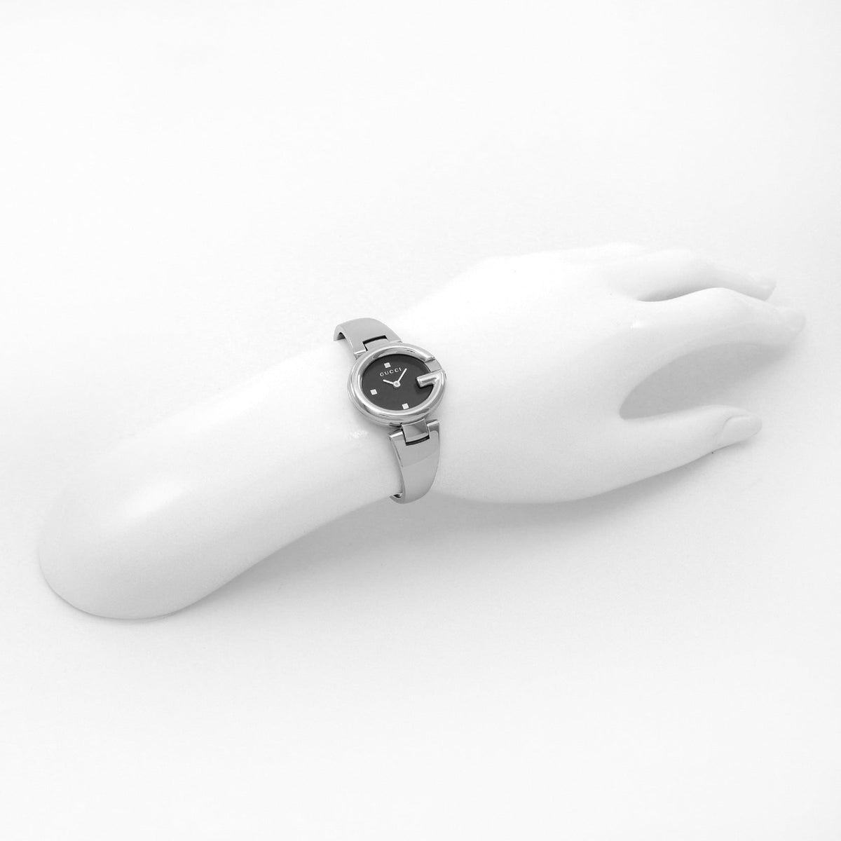 Gucci Guccisima Quartz Black Dial Silver Steel Strap Watch For Women - YA134501
