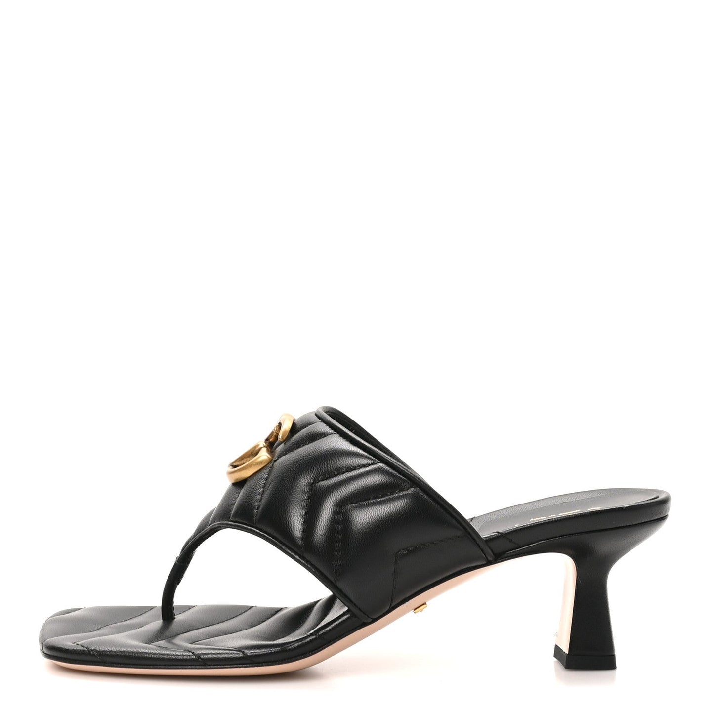 Nappa Charlotte Double G Marmont Thong Pumps 35 Black 35 Mystic White