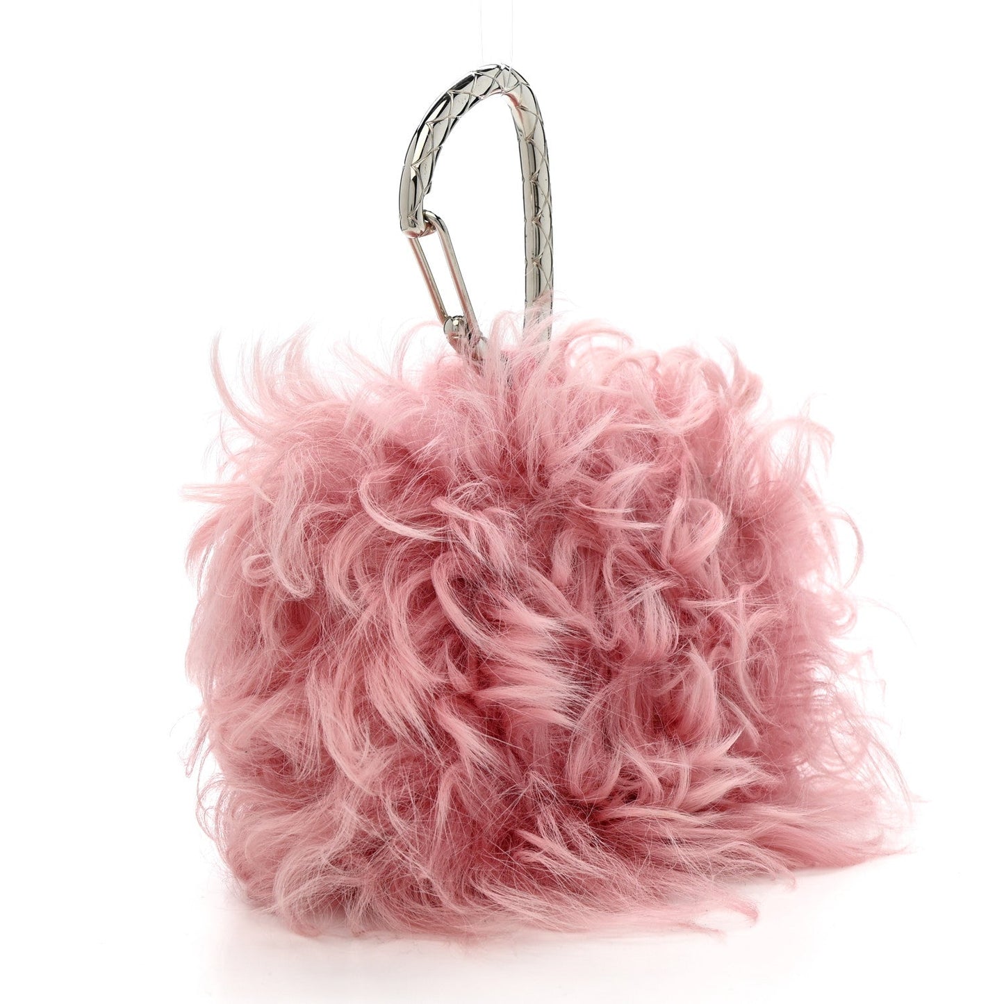 Shearling Lambskin CC Hook Card Holder Pink