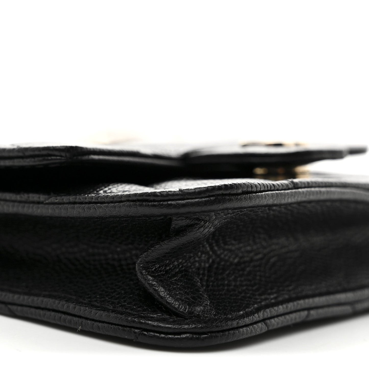 Caviar Quilted Mini Chain Belt Bag Black