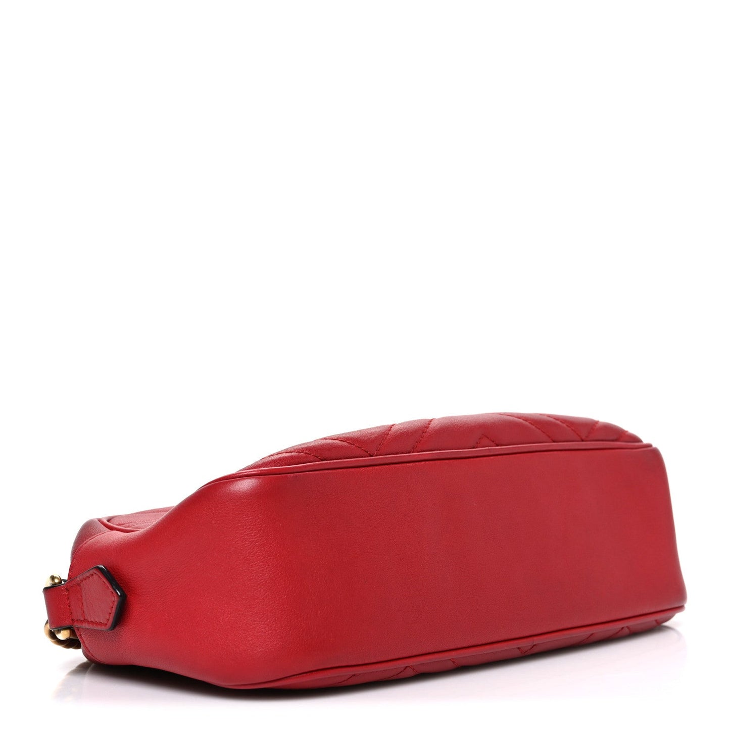 Calfskin Matelasse Small GG Marmont Chain Shoulder Bag Hibiscus Red