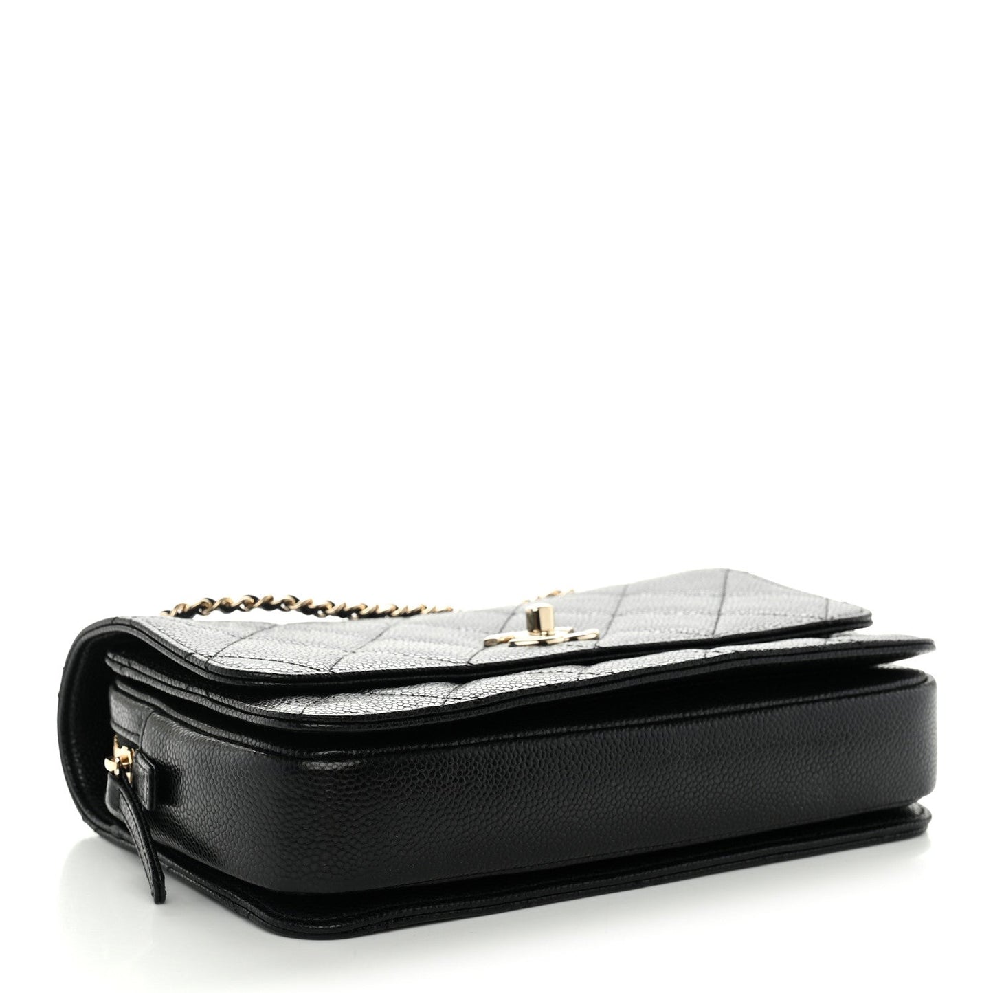 Caviar Quilted Single Flap Black