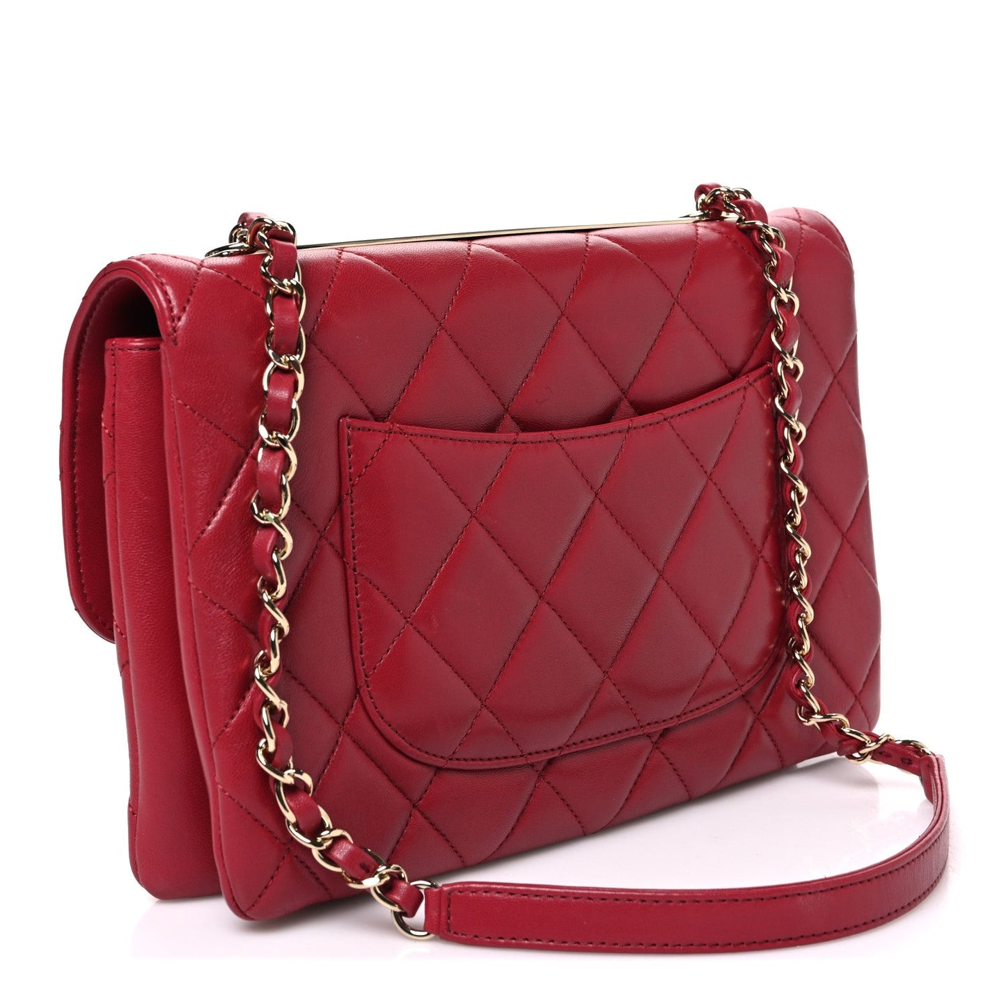 Lambskin Quilted Medium Trendy CC Flap Dark Pink
