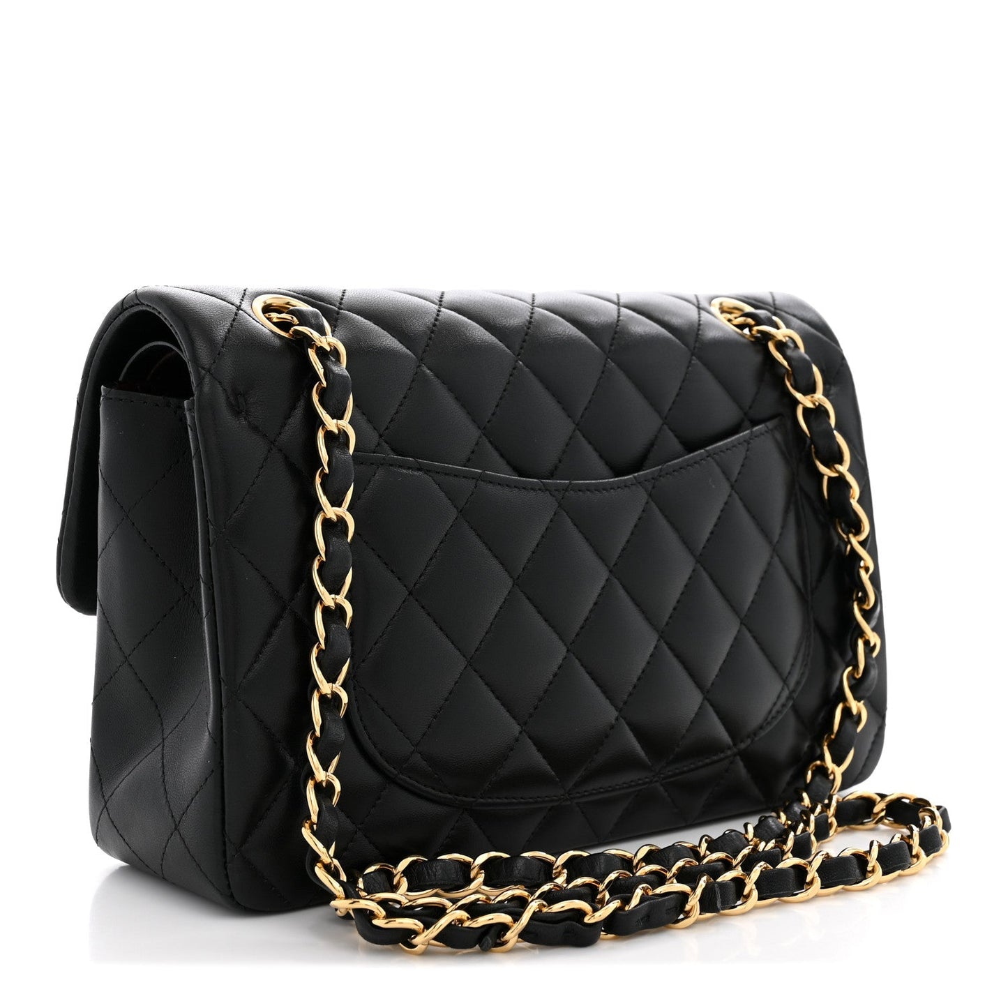 Lambskin Quilted Small Double Flap Black