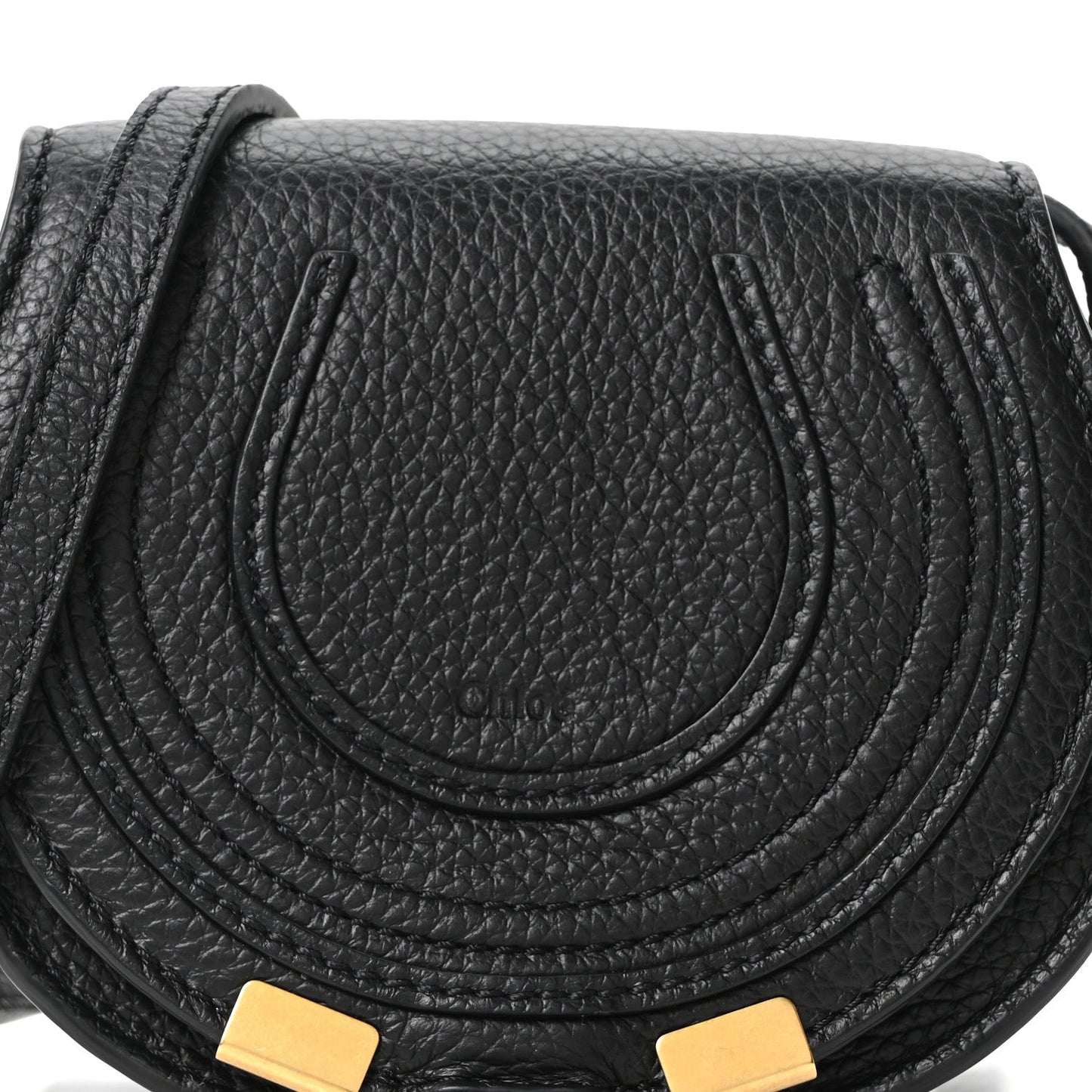 Calfskin Nano Marcie Saddle Bag Black