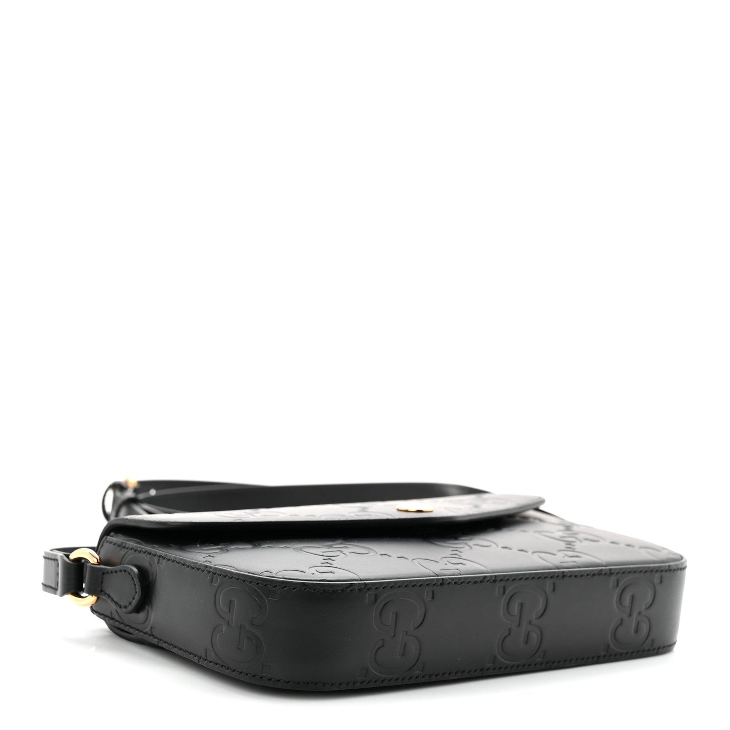 Gilbert Calfskin GG Super Mini Shoulder Bag Black