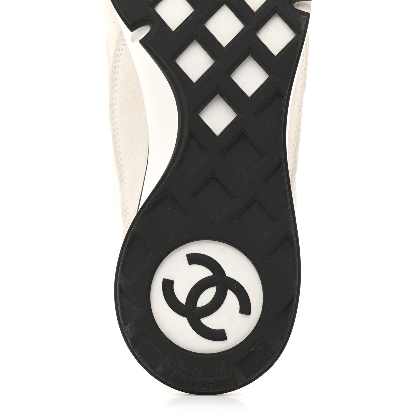 Nylon Suede Kidskin Calfskin Logo Sneakers 37.5 White Black