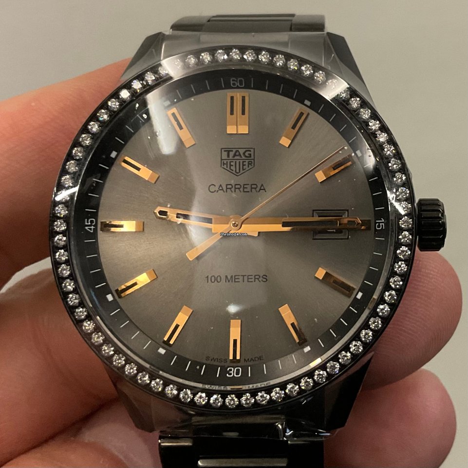 Tag Heuer Carrera Quartz Diamonds Black Dial Black Steel Strap Watch for Women - WAR1115.BA0602