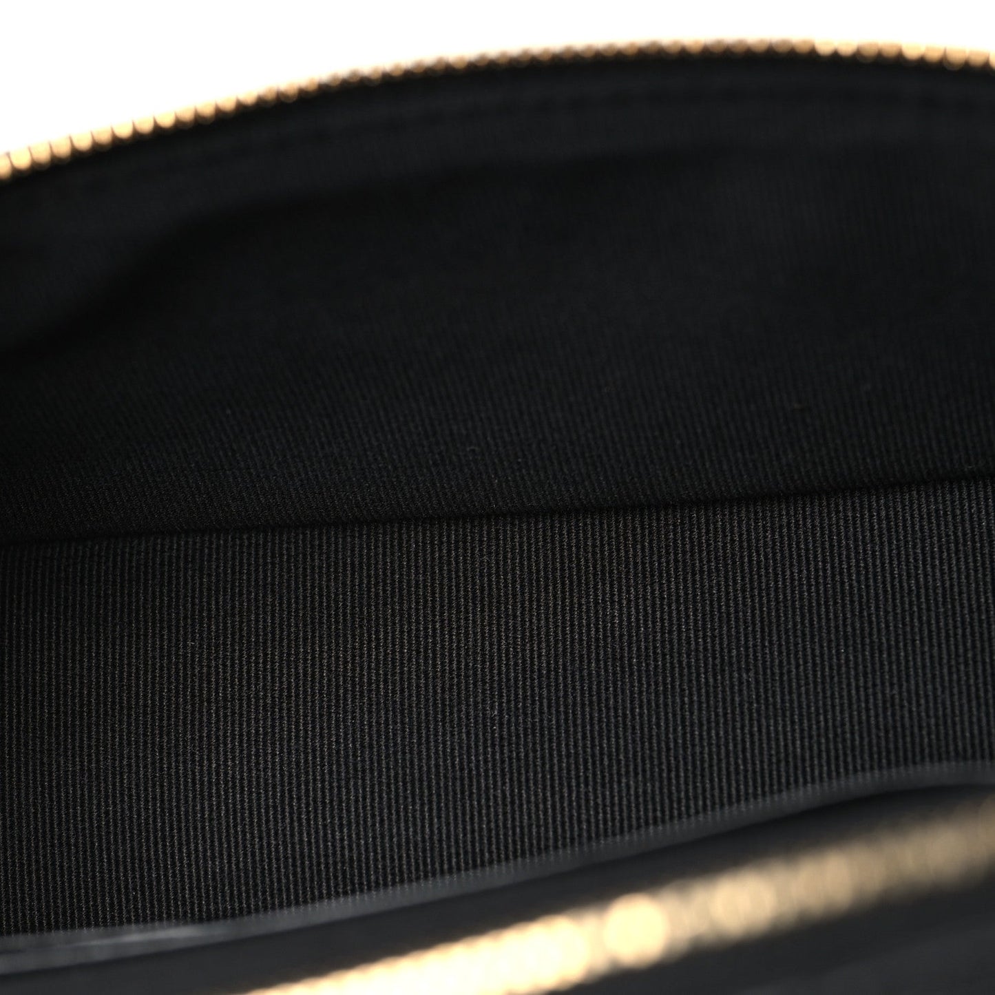 Goatskin Stitched Top Handle Slim Vanity With Chain Black