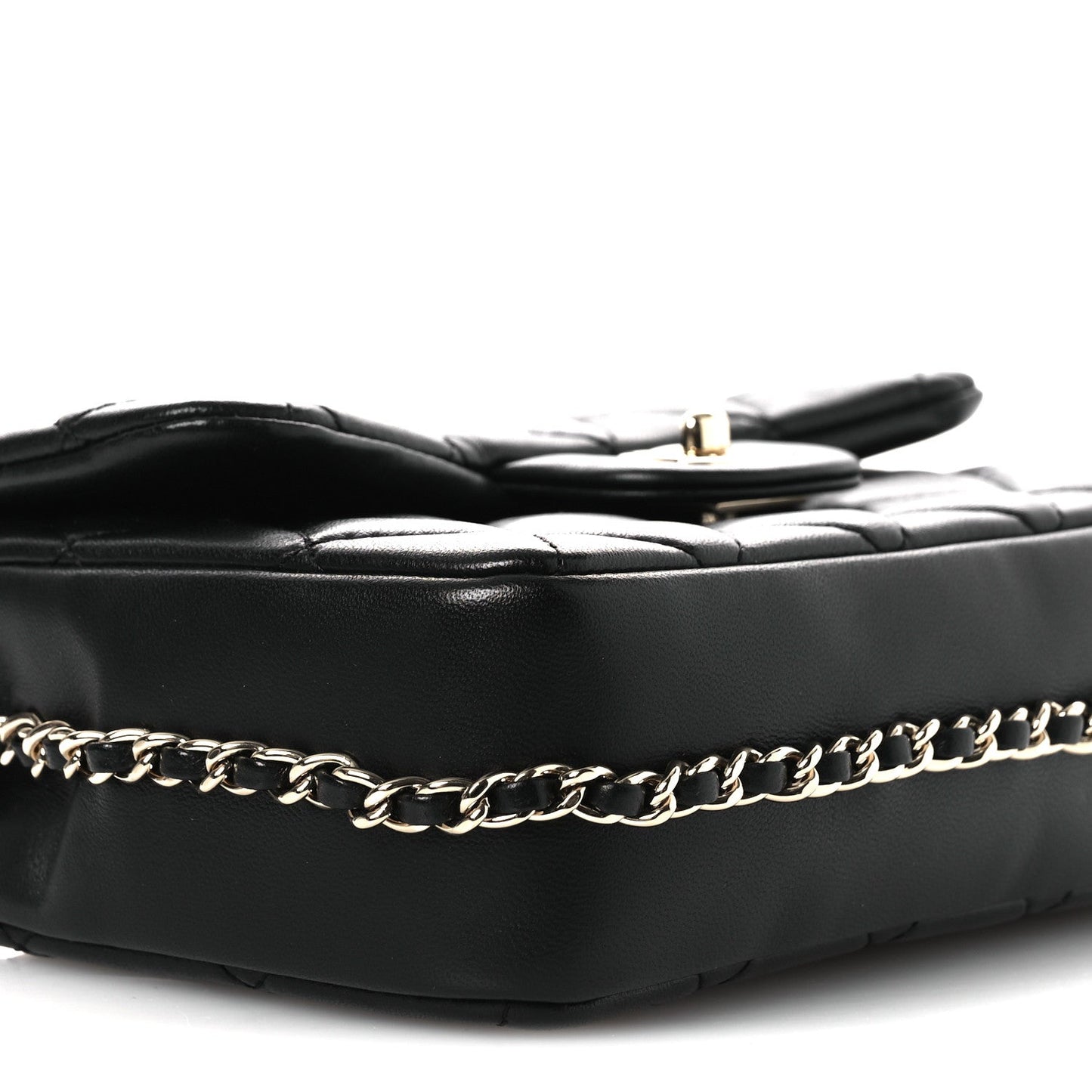 Lambskin Quilted Small My Precious Flap Black