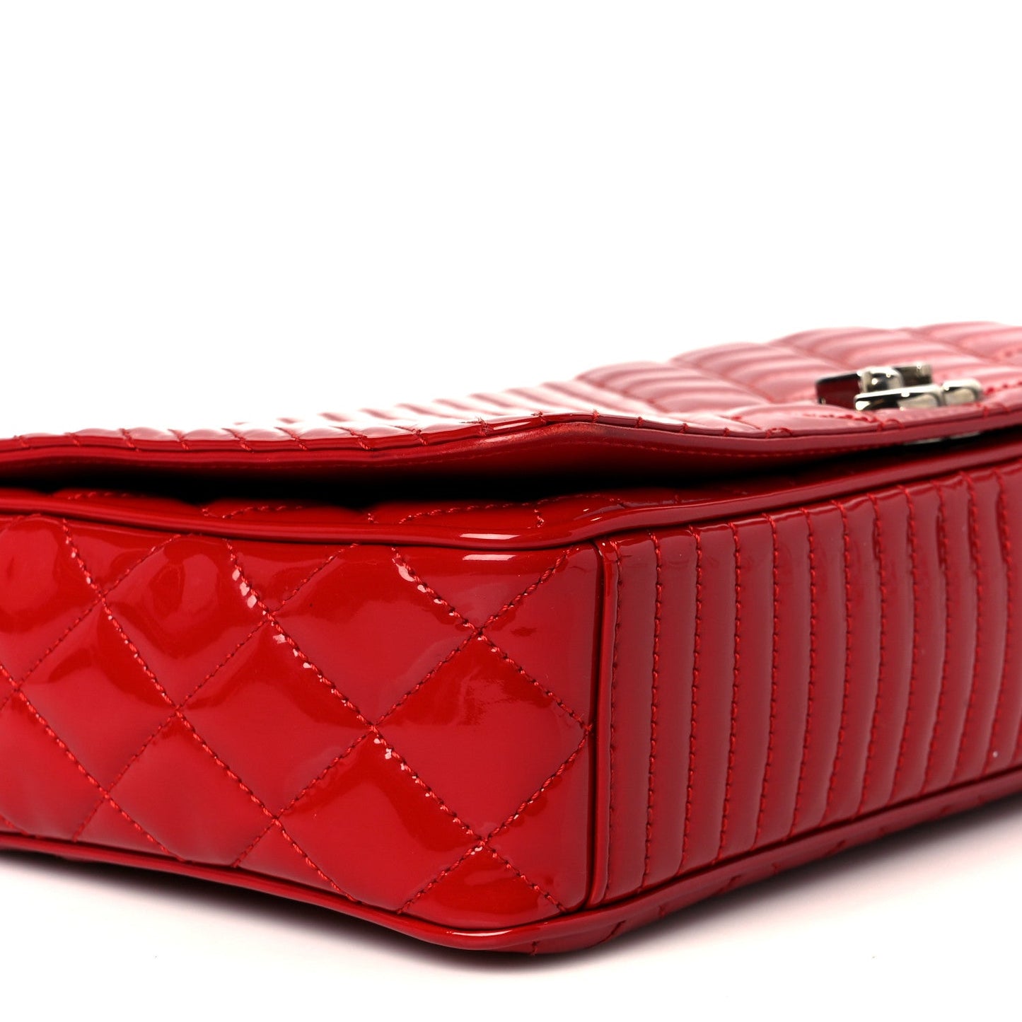 Patent Quilted Medium Coco Boy Flap Red