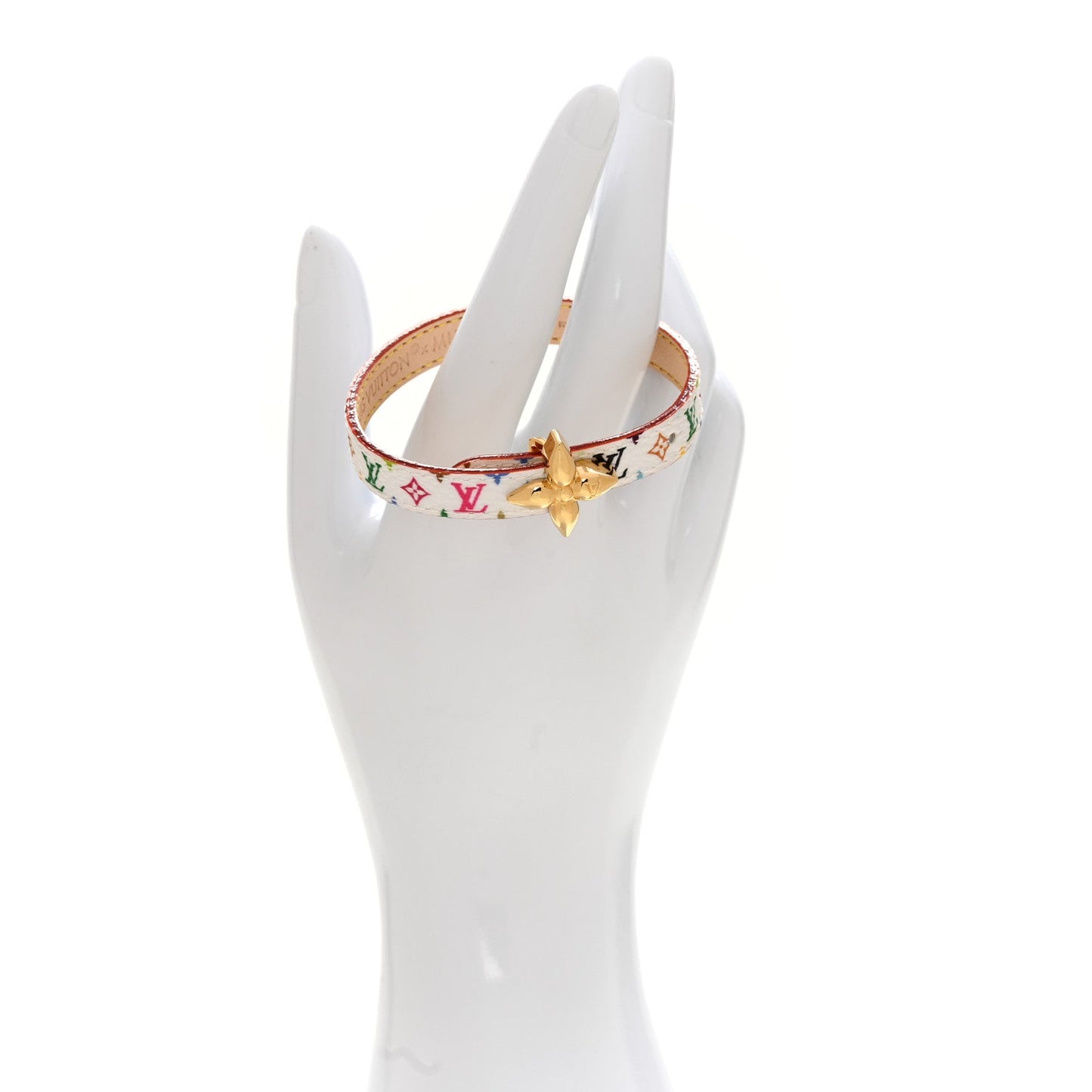 LV X TM Monogram Multicolor Mini Flowergram Bracelet 17 White