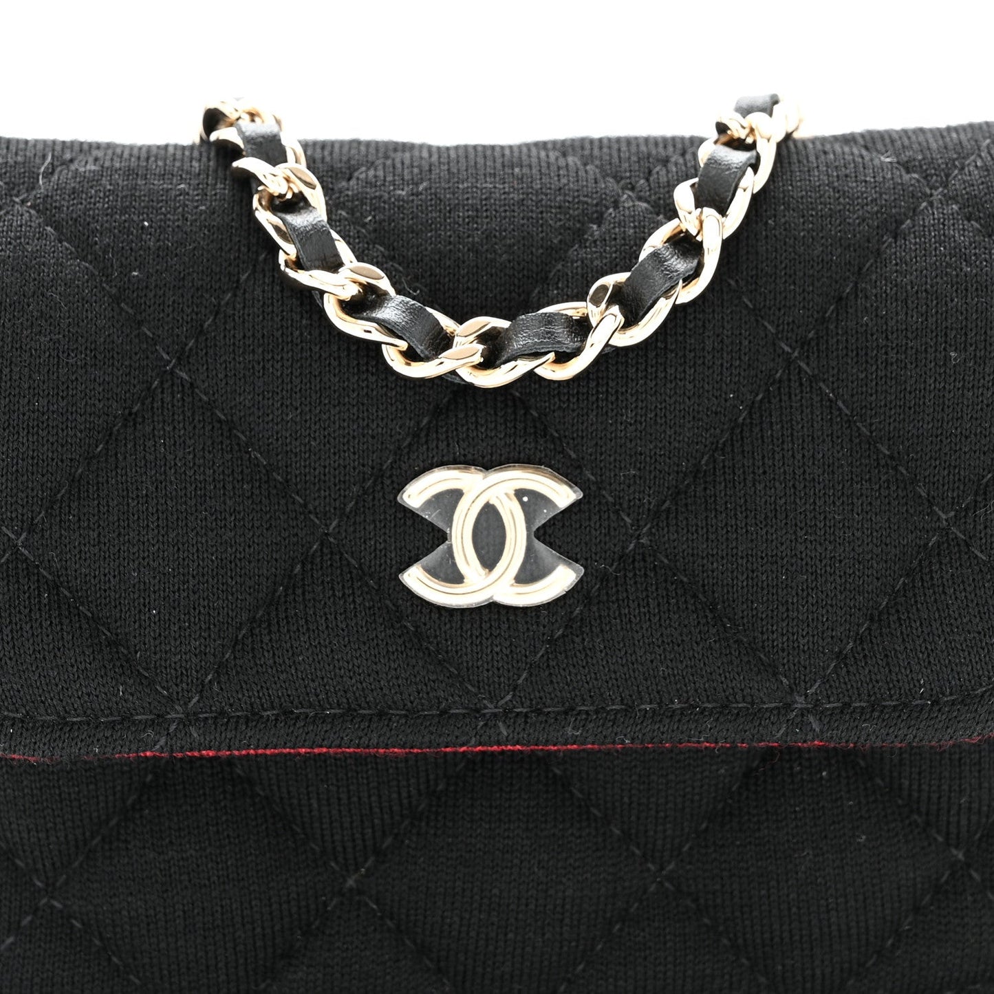 Jersey Quilted Micro Mini Flap Black