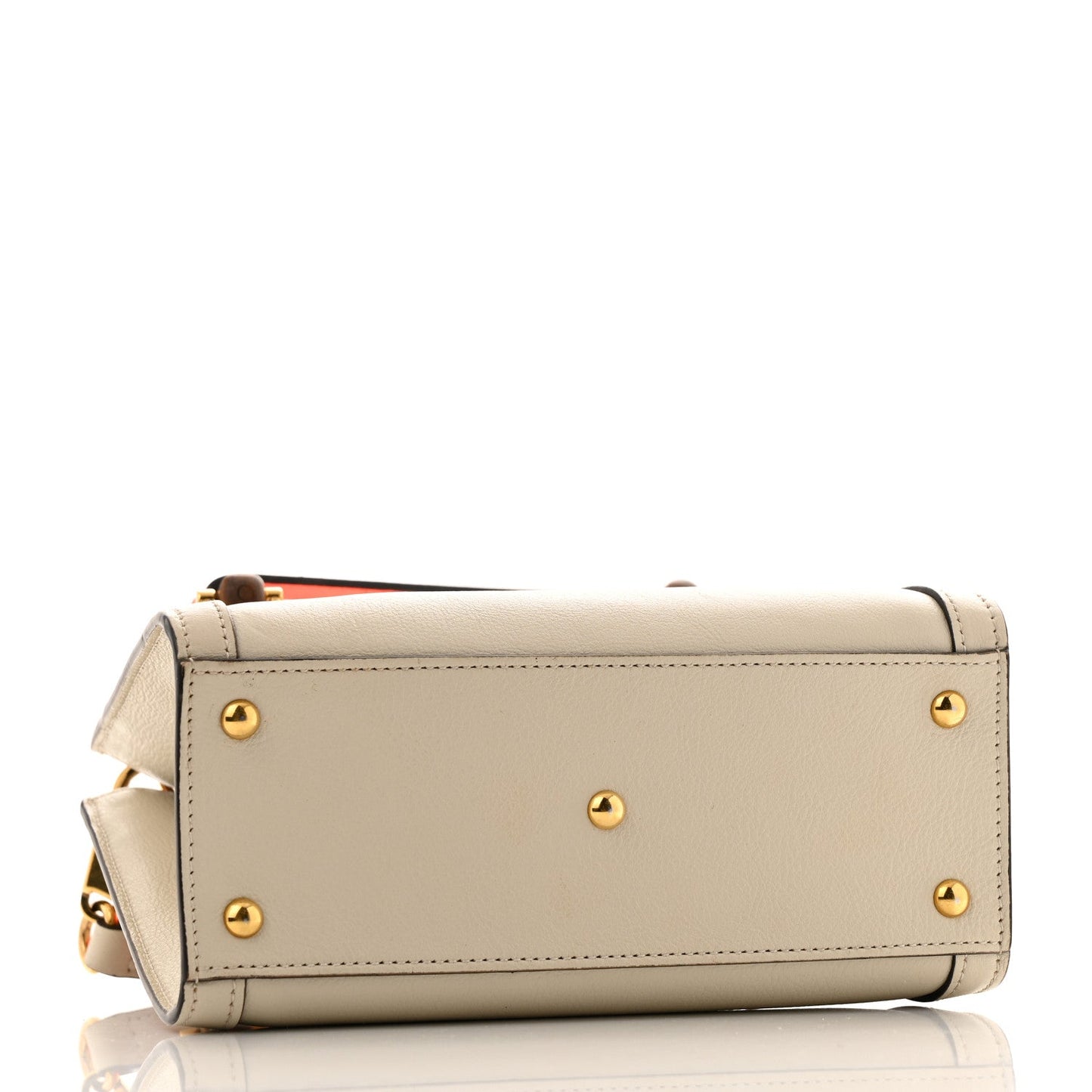 Wonka Grain Calfskin Mini Diana Tote Bag Mystic White Orange Fluo