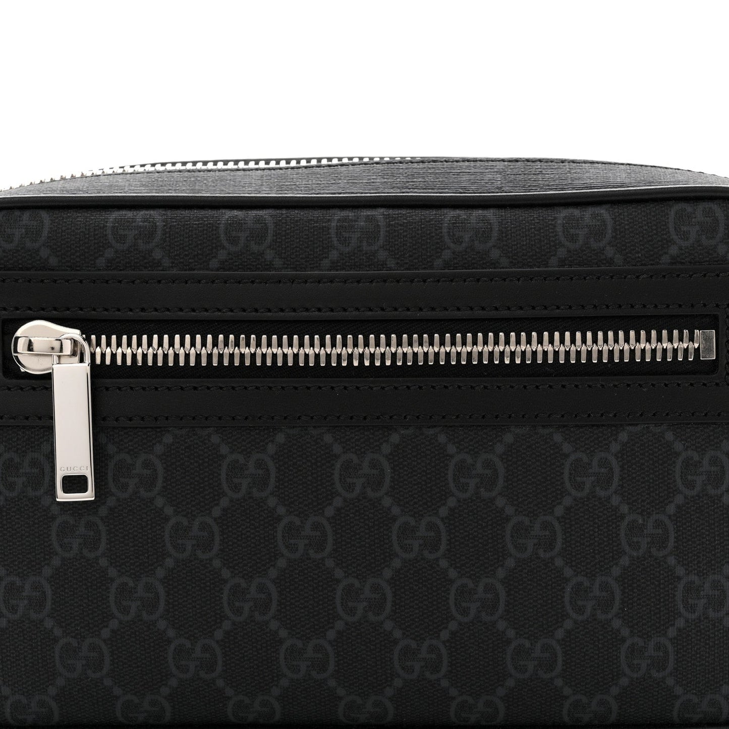 Soft GG Supreme Monogram Web Belt Bag Black Grey