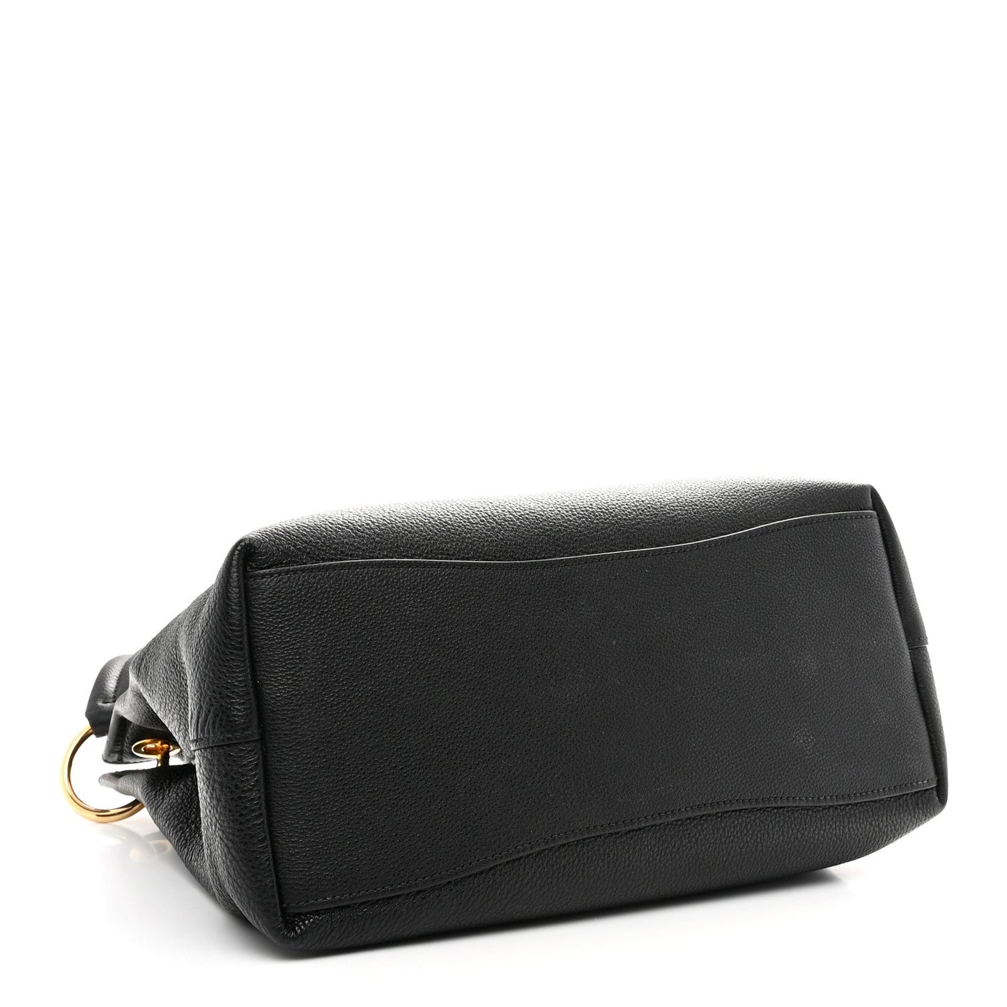 Vitello Phenix Embossed Logo Hobo Black