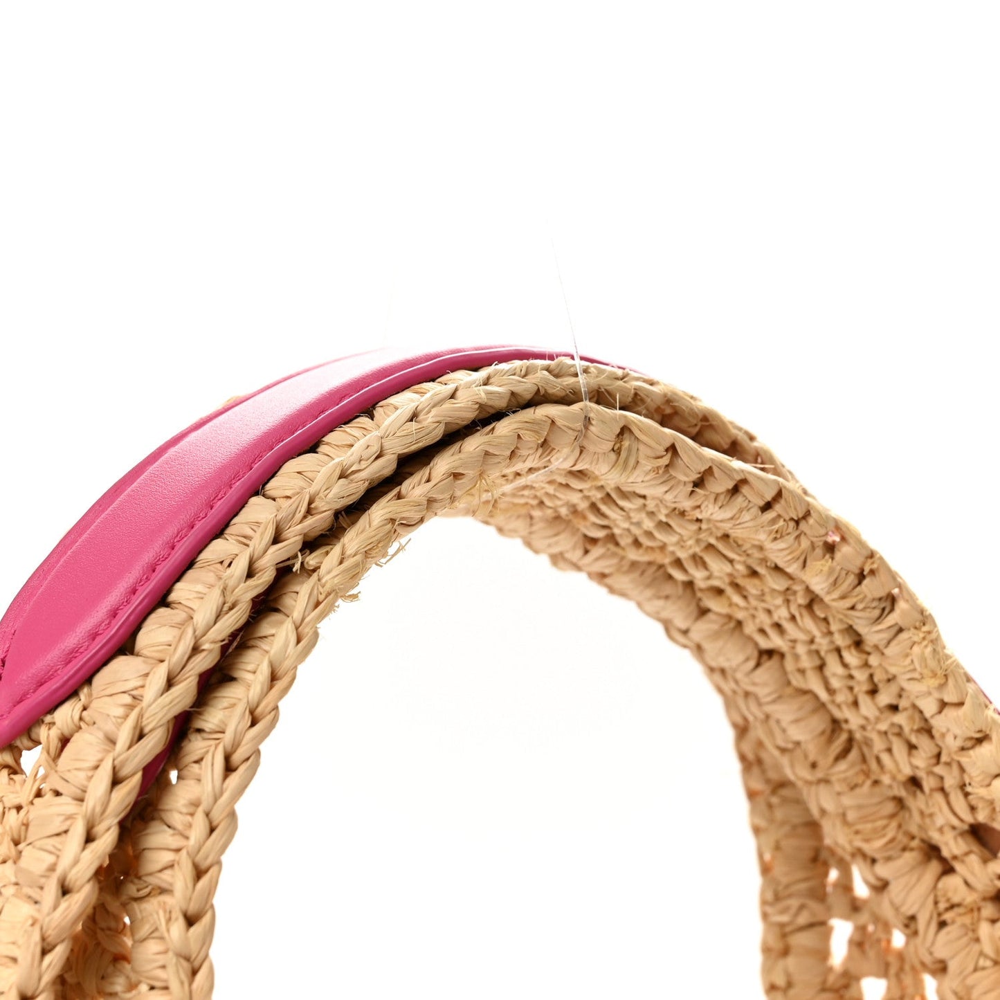 Raffia Calfskin Forte Del Marmi OnTheGo MM Natural Fuchsia