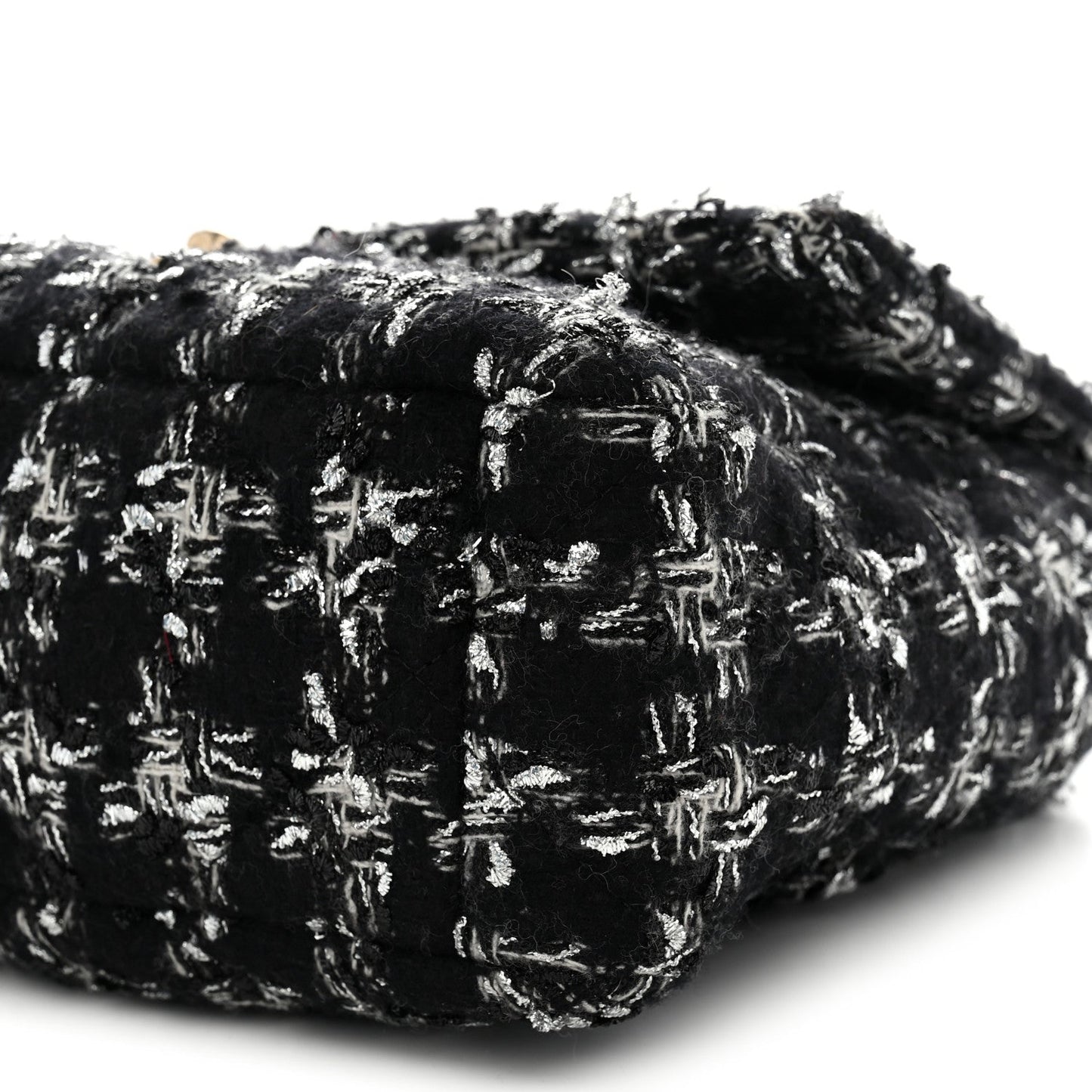Tweed Quilted Large Chanel 19 Flap Black Silver Ecru