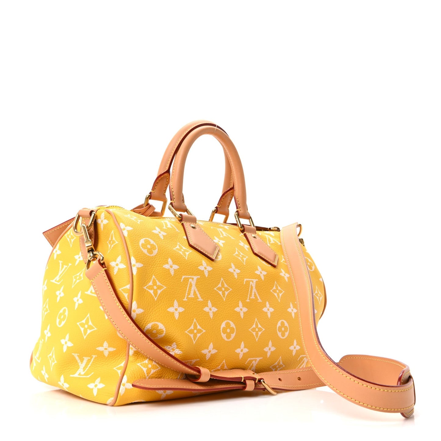 Calfskin Monogram Speedy P9 Bandouliere 30 Jaune Mat